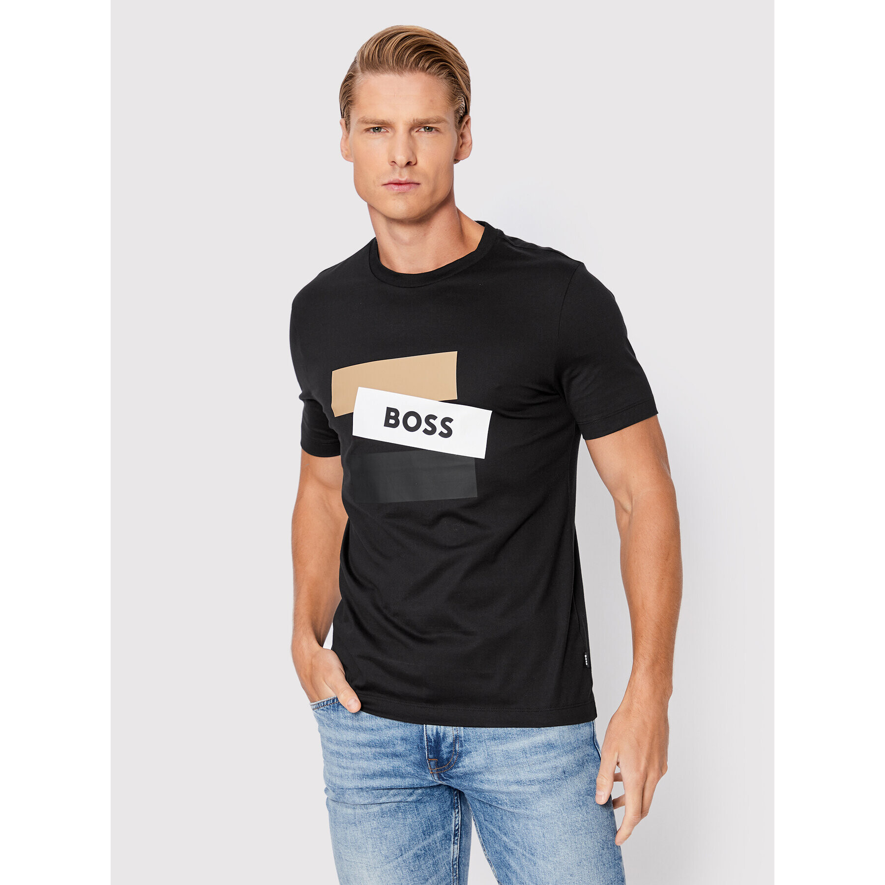 Boss Тишърт Tessler 177 50482112 Черен Slim Fit - Pepit.bg