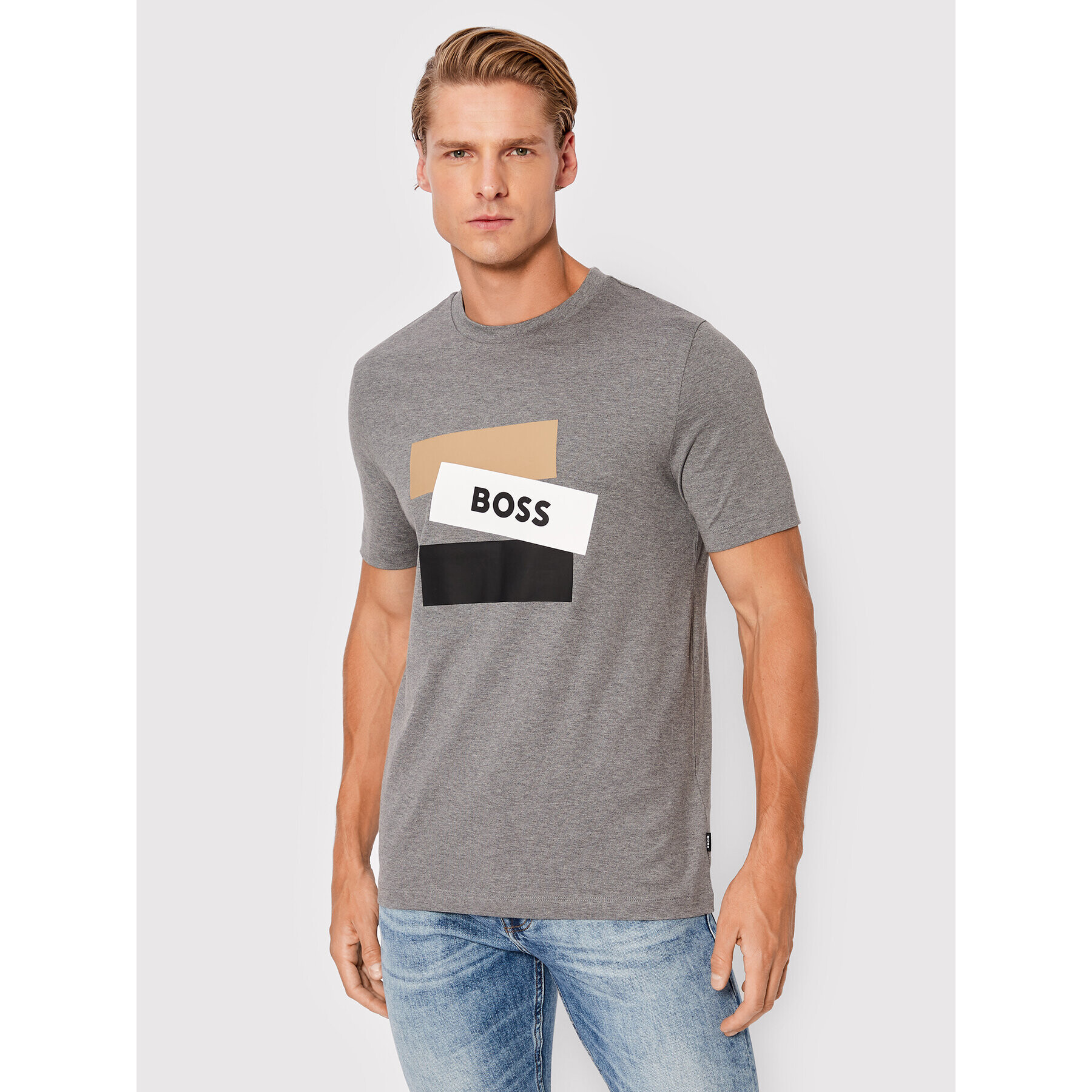 Boss Тишърт Tessler 177 50482112 Сив Slim Fit - Pepit.bg