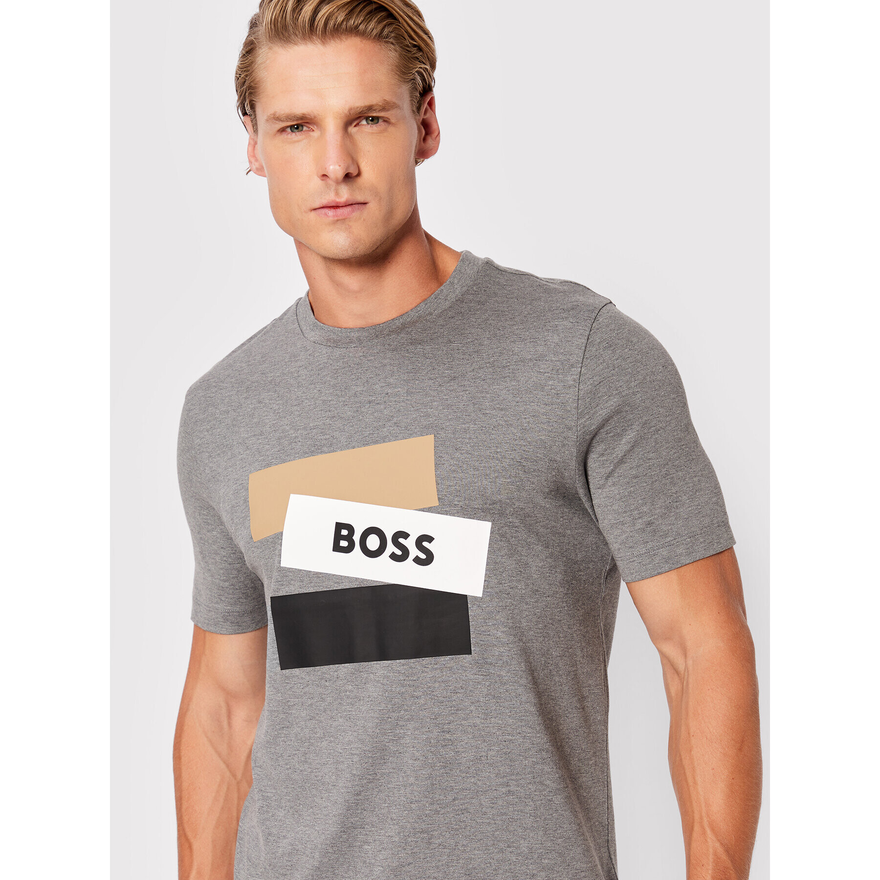 Boss Тишърт Tessler 177 50482112 Сив Slim Fit - Pepit.bg