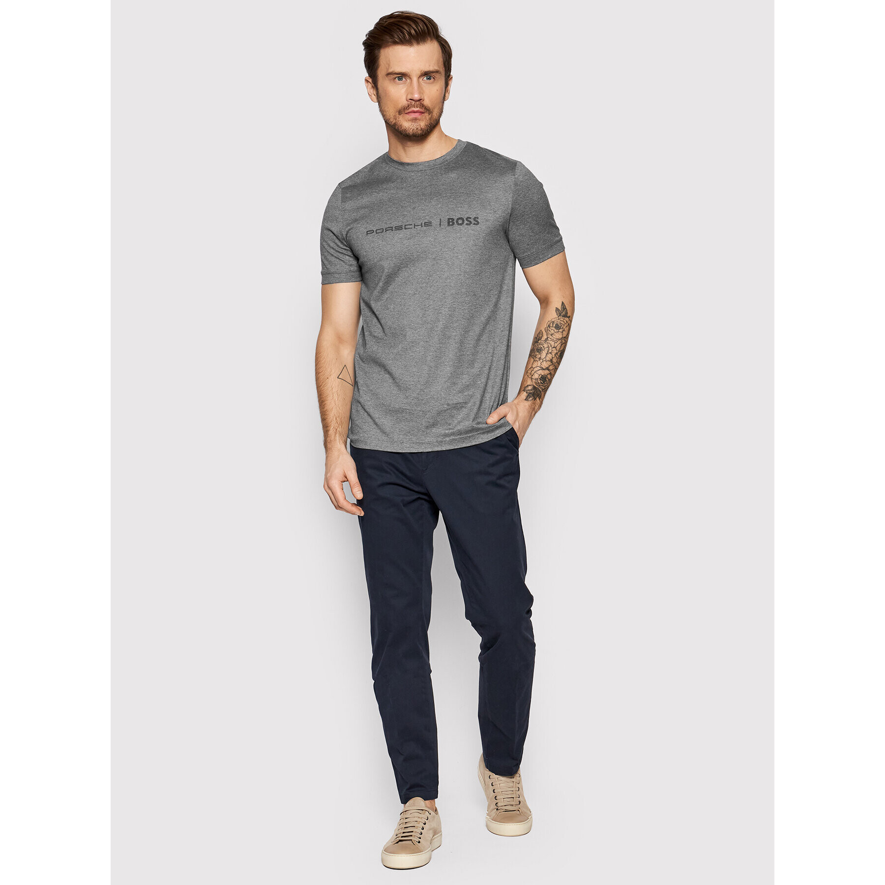 Boss Тишърт Tessler 210_PS 50466077 Сив Slim Fit - Pepit.bg