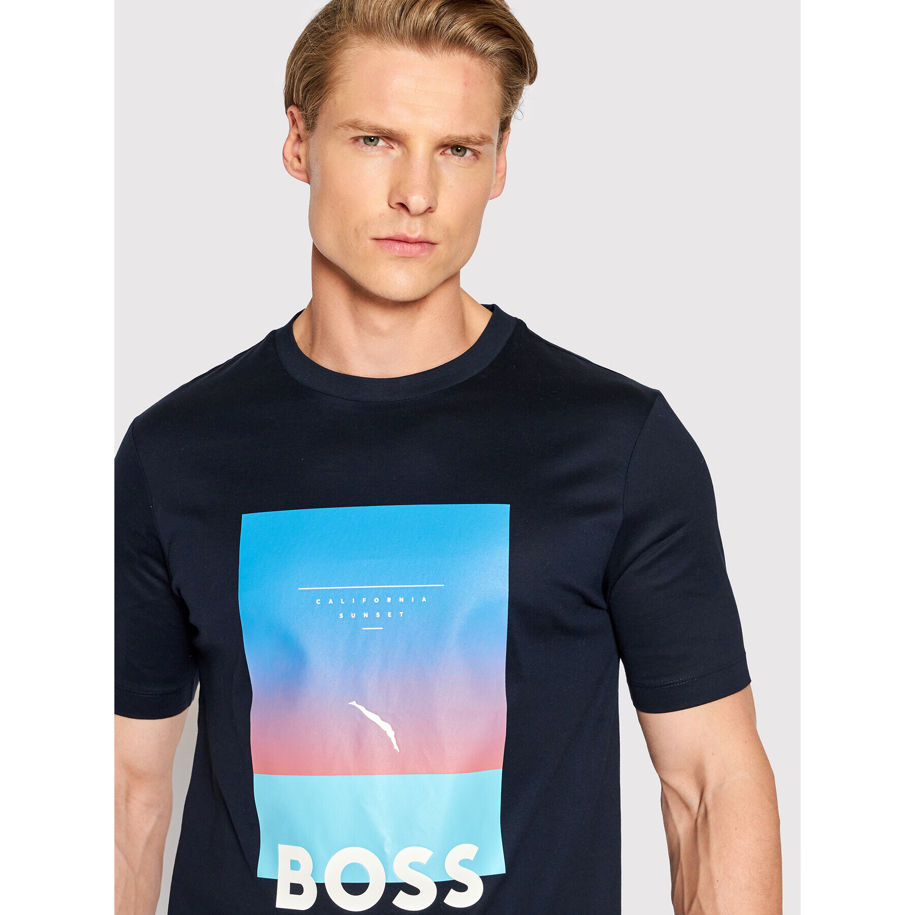 Boss Тишърт Tessler 50469501 Тъмносин Slim Fit - Pepit.bg