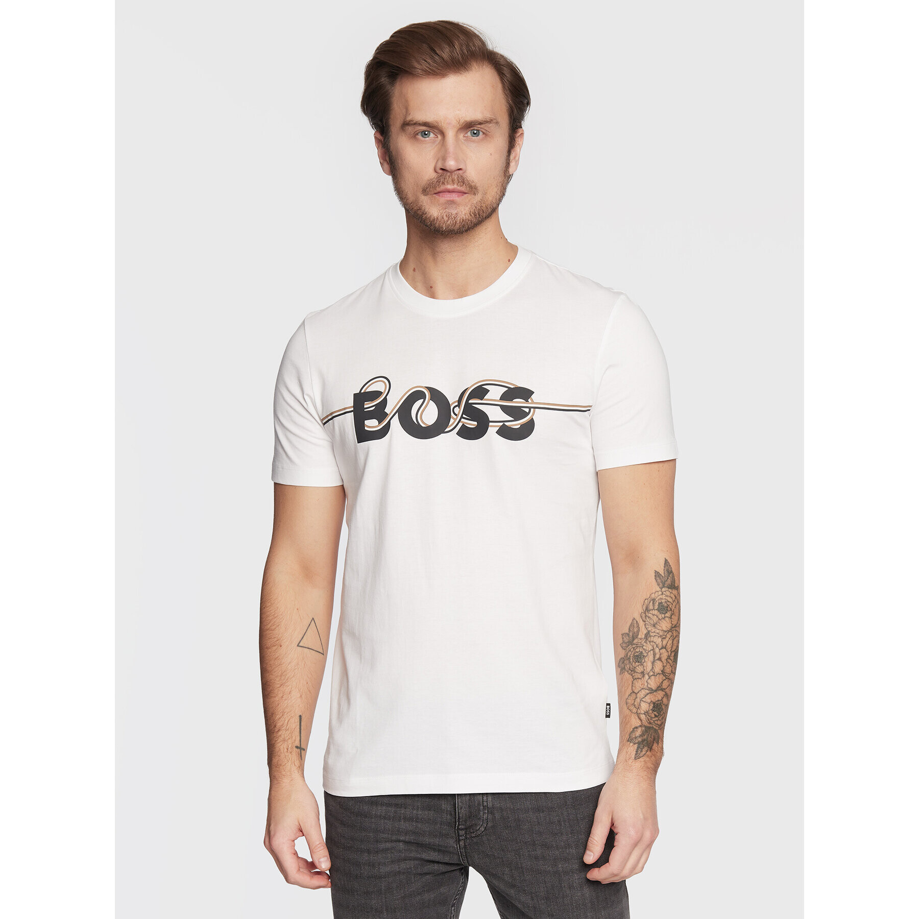 Boss Тишърт Tessler 50476792 Бял Slim Fit - Pepit.bg