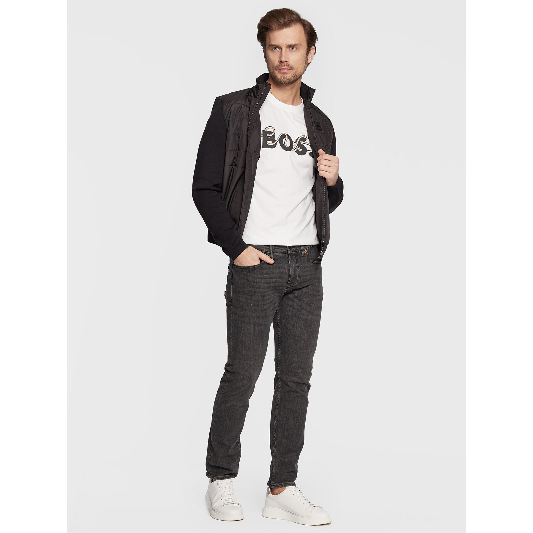 Boss Тишърт Tessler 50476792 Бял Slim Fit - Pepit.bg