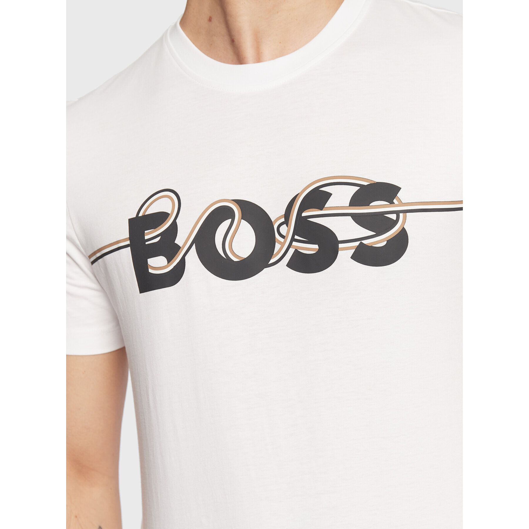 Boss Тишърт Tessler 50476792 Бял Slim Fit - Pepit.bg