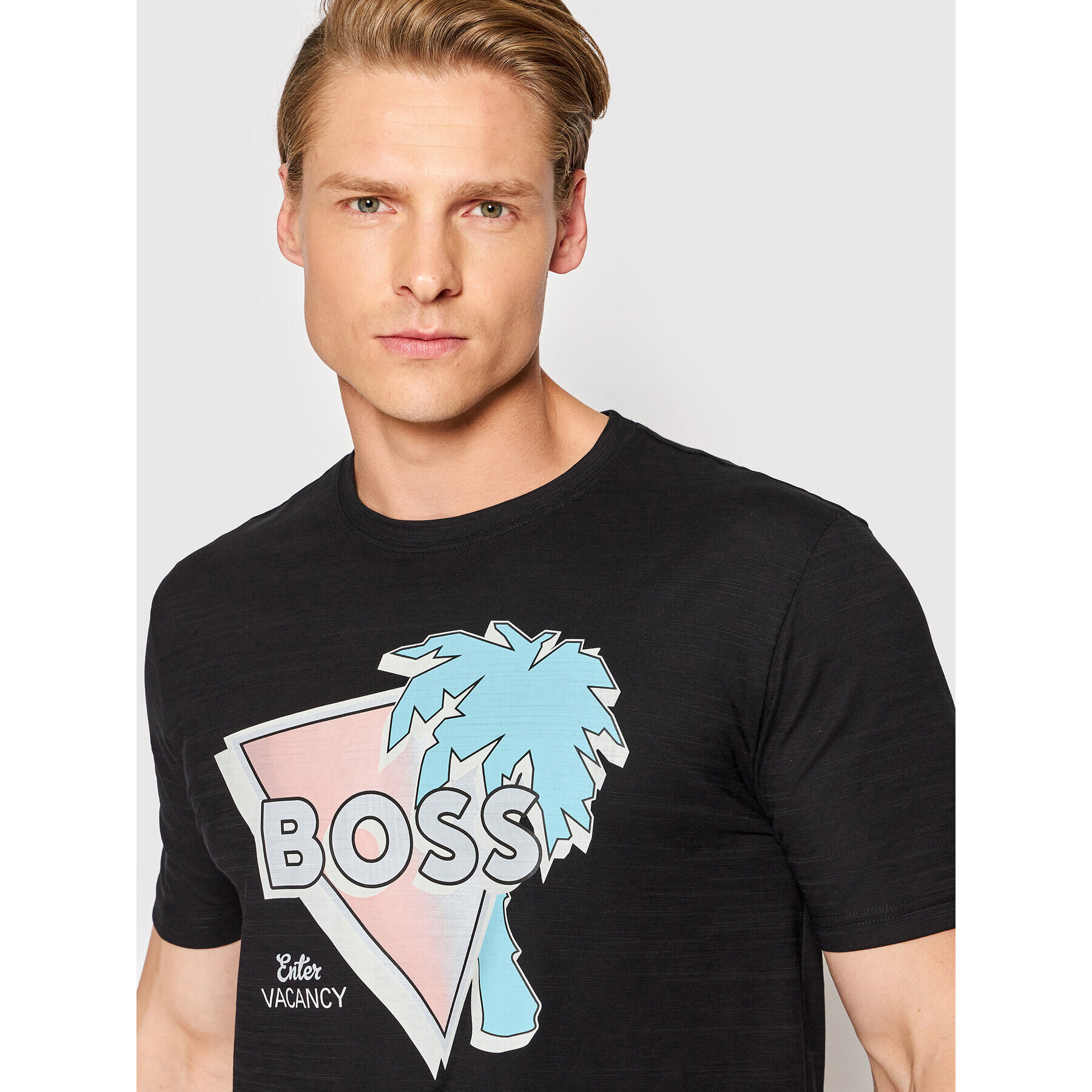 Boss Тишърт Tetrusted 50469757 Черен Regular Fit - Pepit.bg