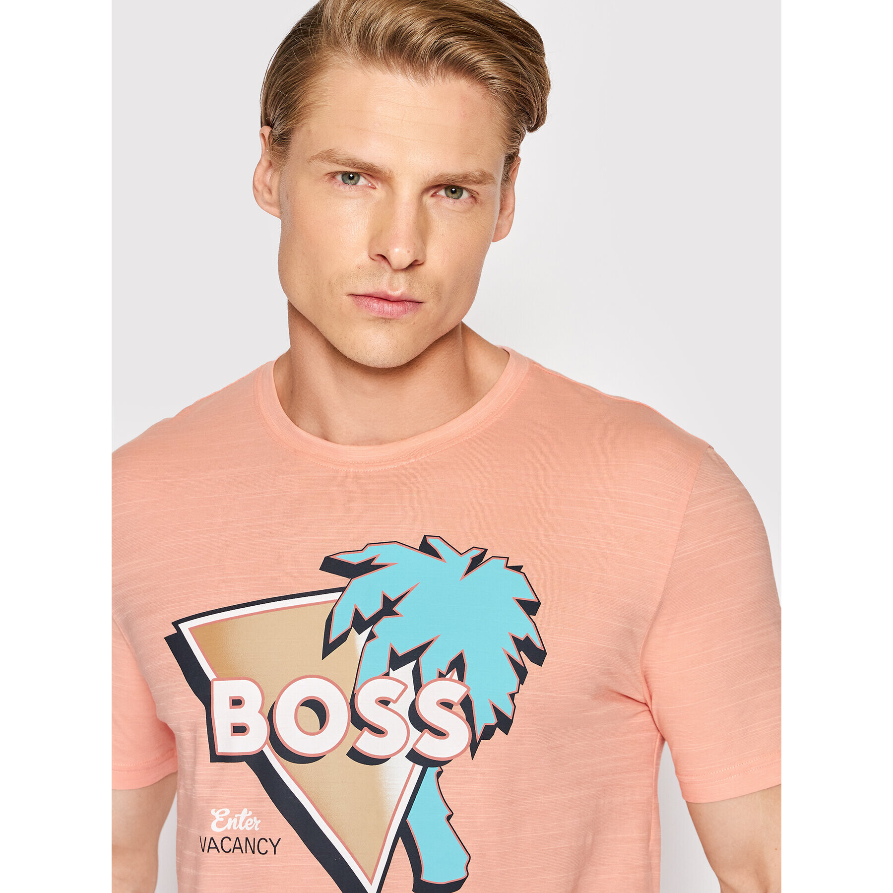 Boss Тишърт Tetrusted 50469757 Оранжев Regular Fit - Pepit.bg