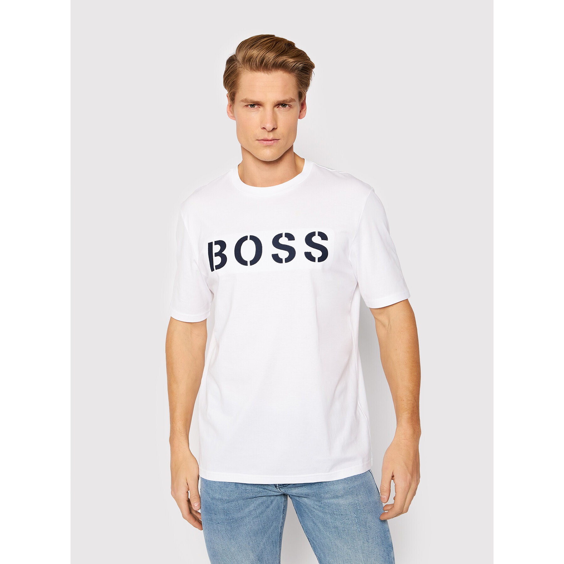 Boss Тишърт Tetry 50465250 Бял Relaxed Fit - Pepit.bg