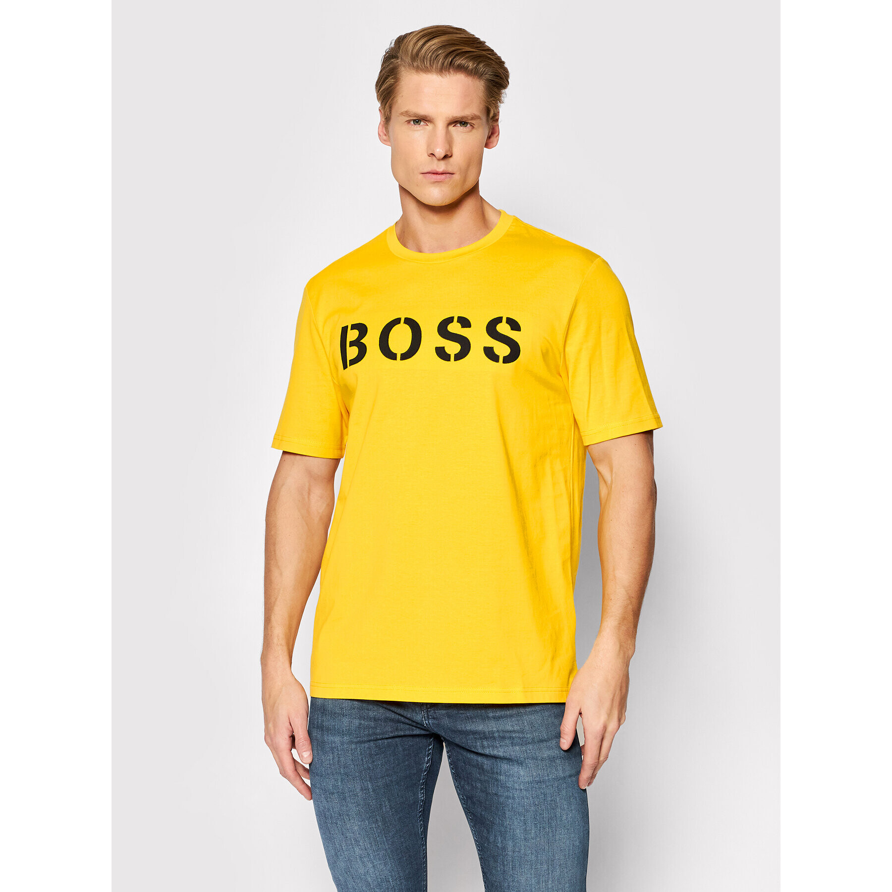 Boss Тишърт Tetry 50465250 Жълт Relaxed Fit - Pepit.bg