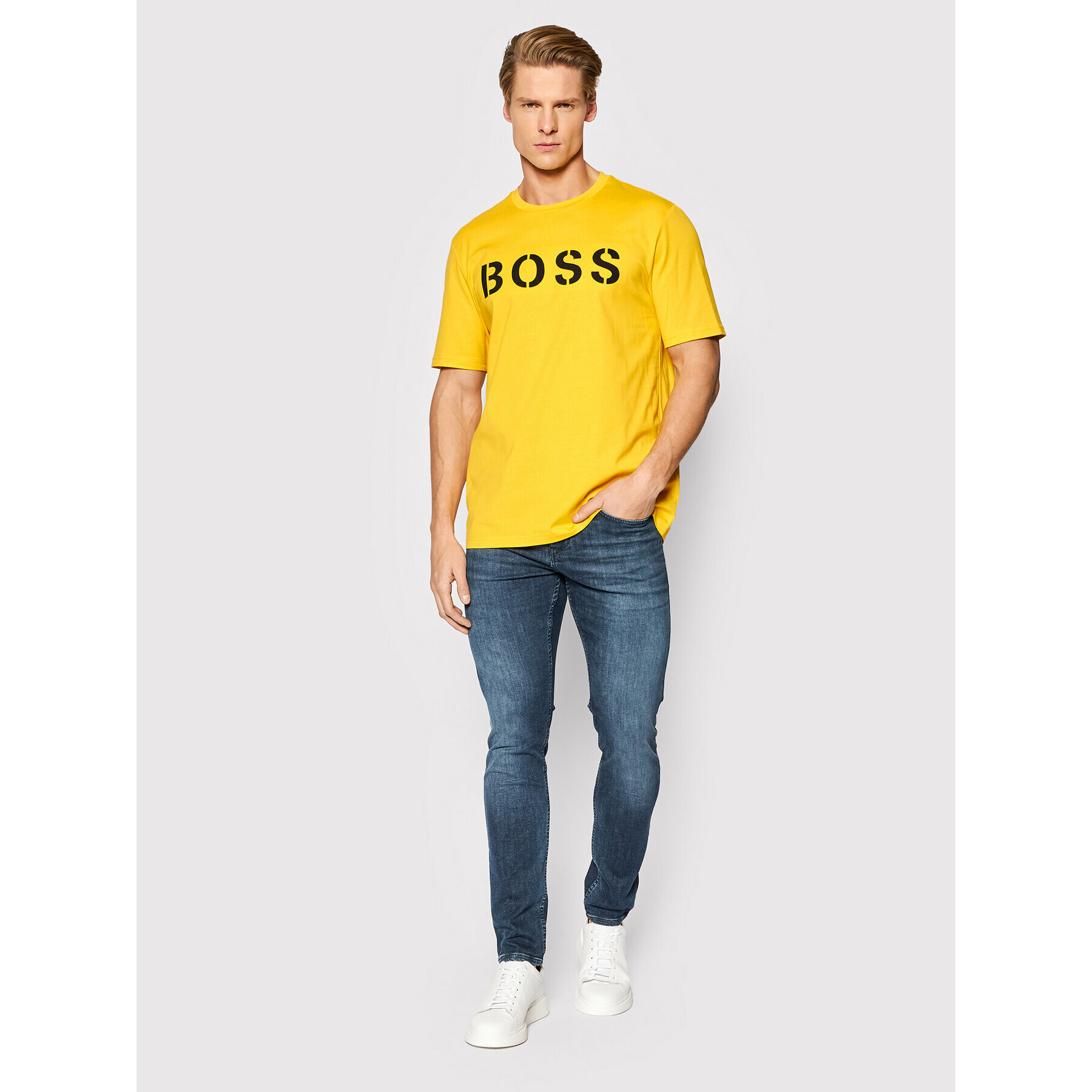 Boss Тишърт Tetry 50465250 Жълт Relaxed Fit - Pepit.bg