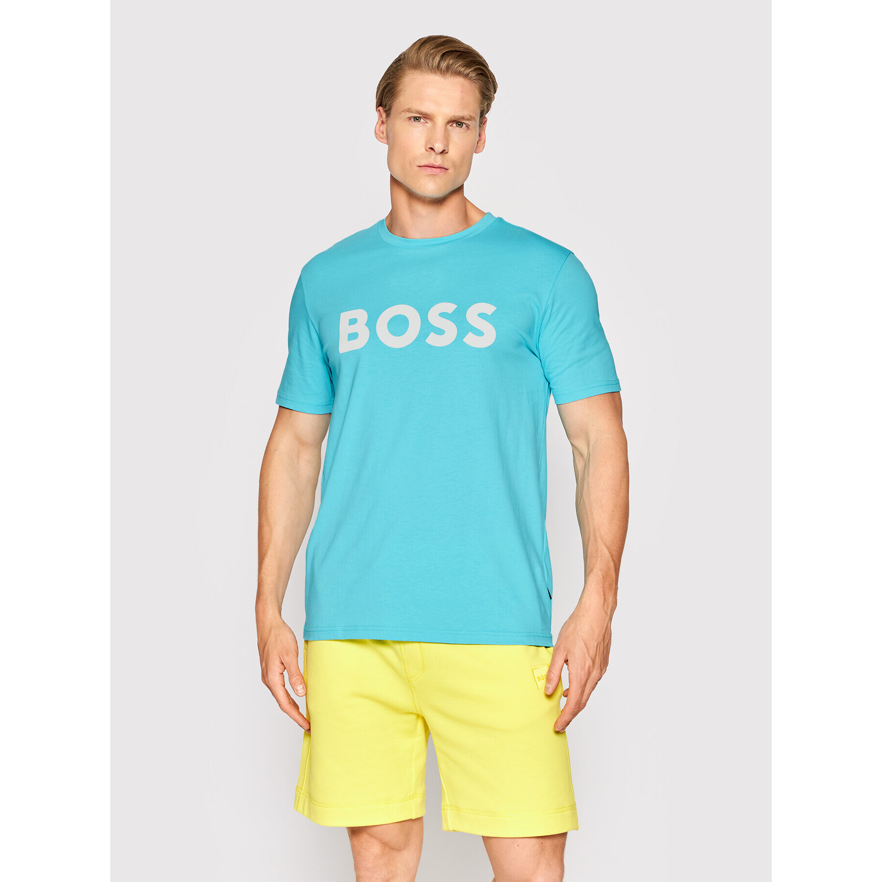 Boss Тишърт Thinking 1 50469648 Син Regular Fit - Pepit.bg