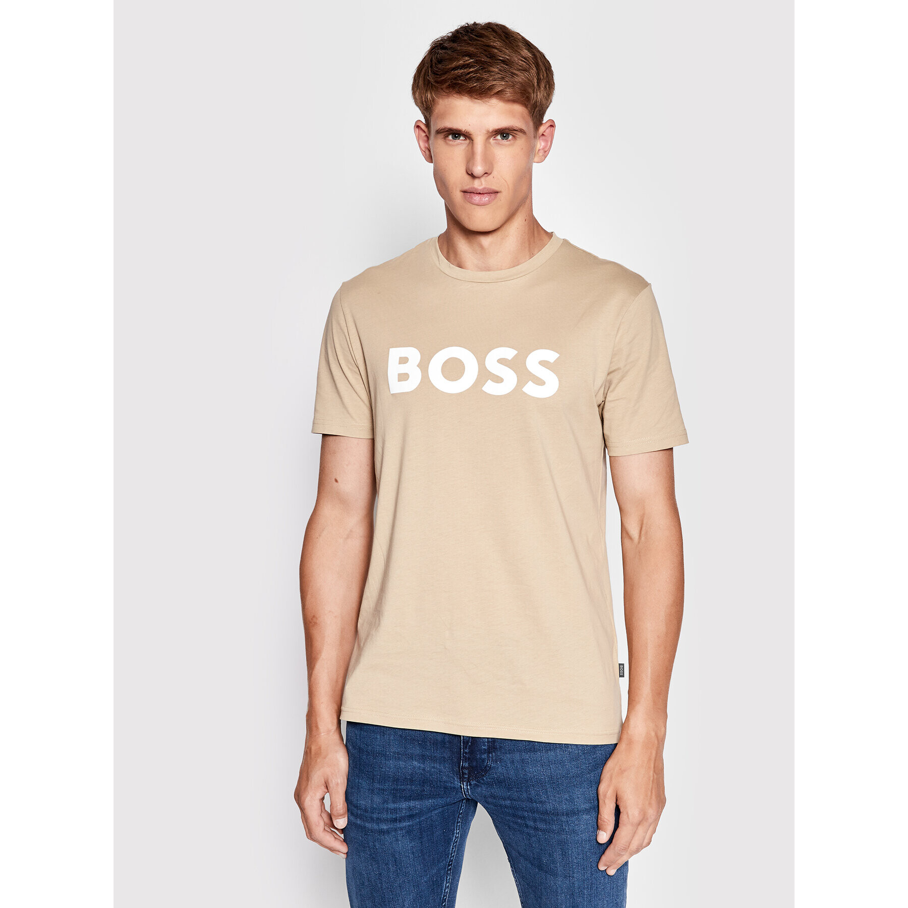 Boss Тишърт Thinking 1 50481923 Бежов Regular Fit - Pepit.bg