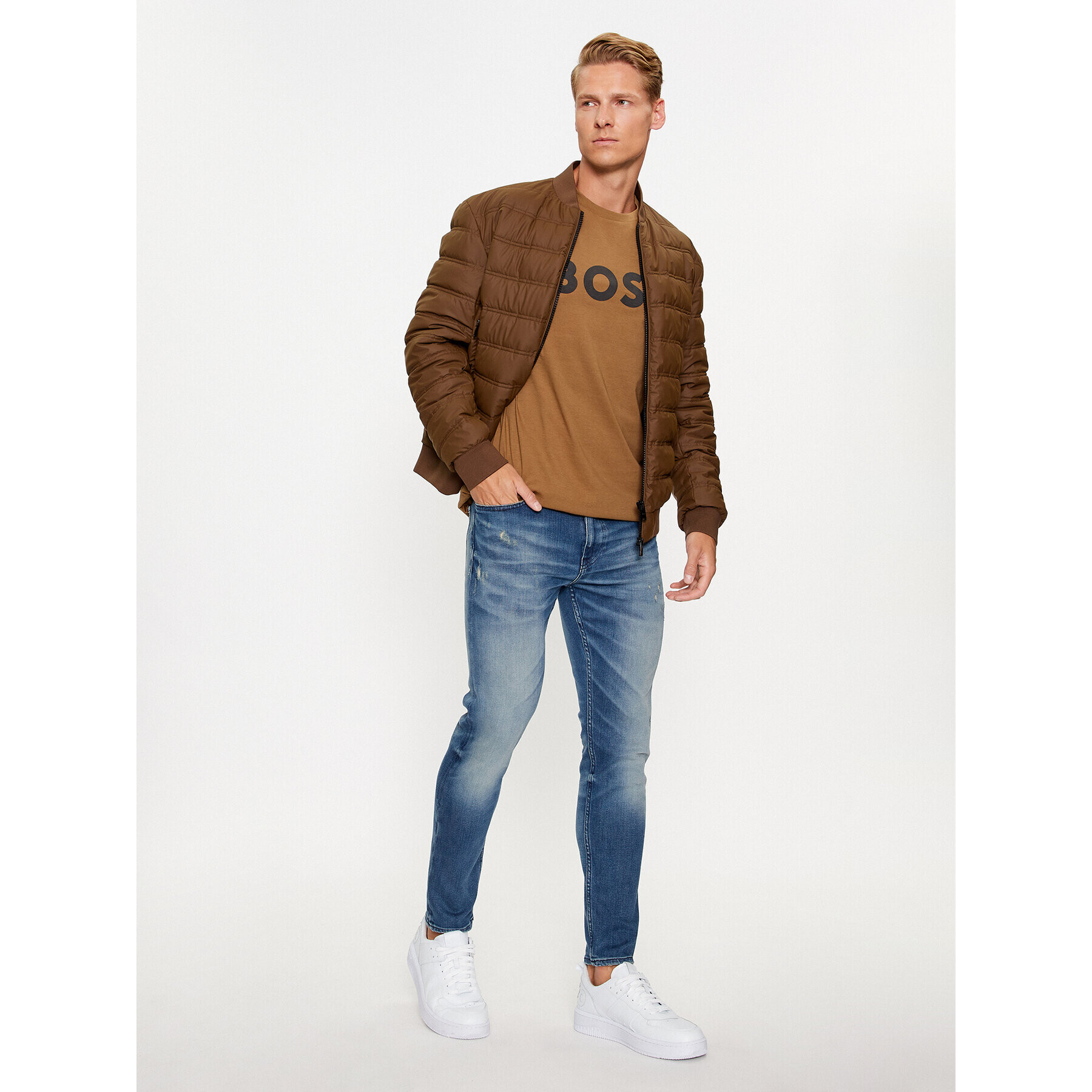 Boss Тишърт Thinking 1 50481923 Бежов Regular Fit - Pepit.bg