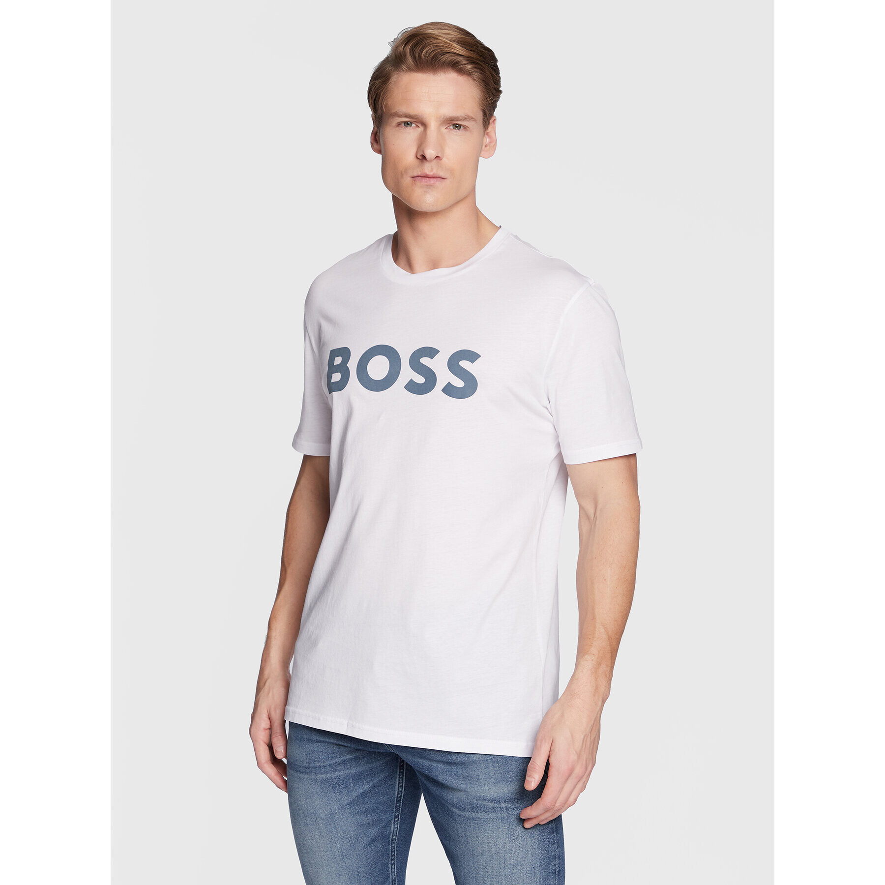 Boss Тишърт Thinking 1 50481923 Бял Regular Fit - Pepit.bg
