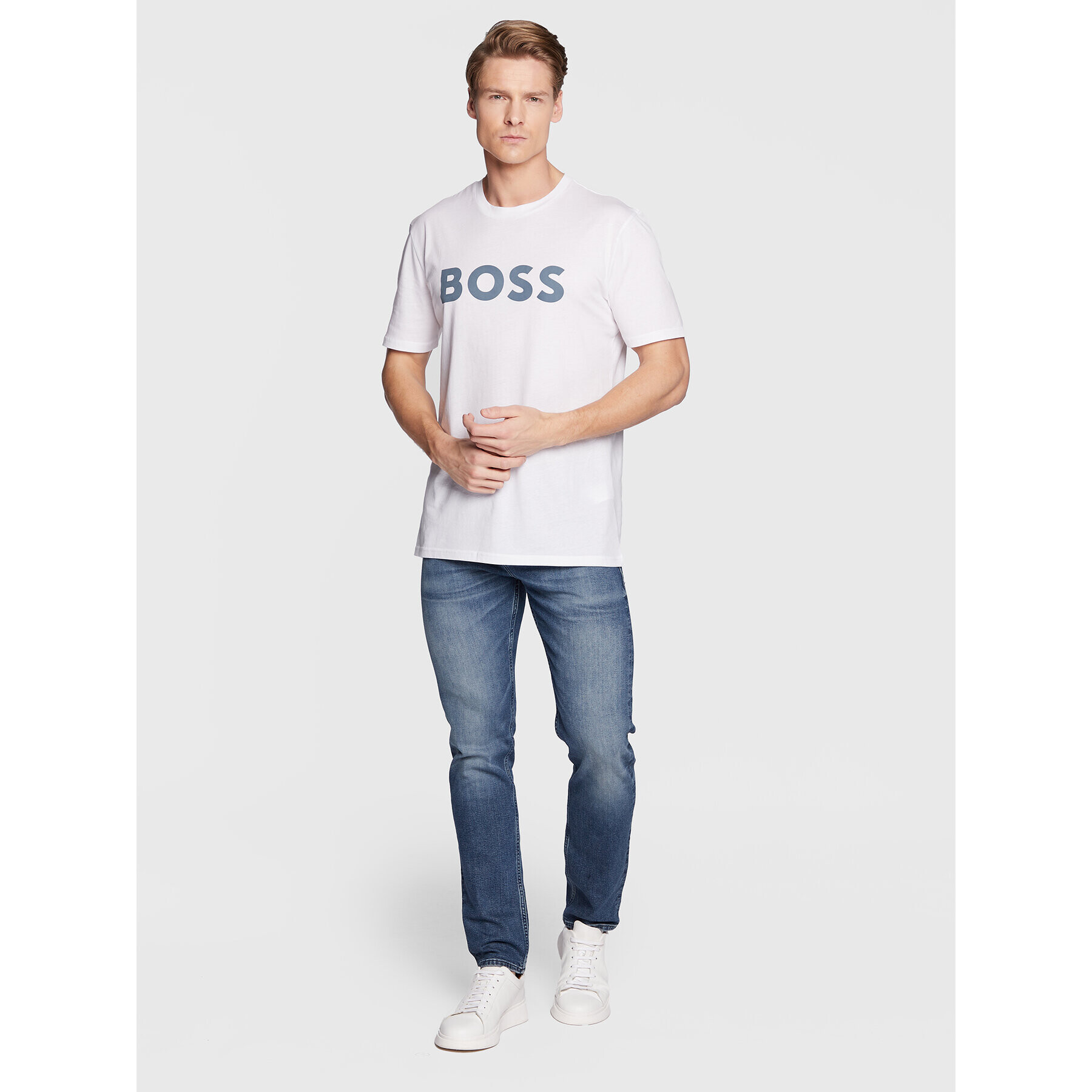 Boss Тишърт Thinking 1 50481923 Бял Regular Fit - Pepit.bg