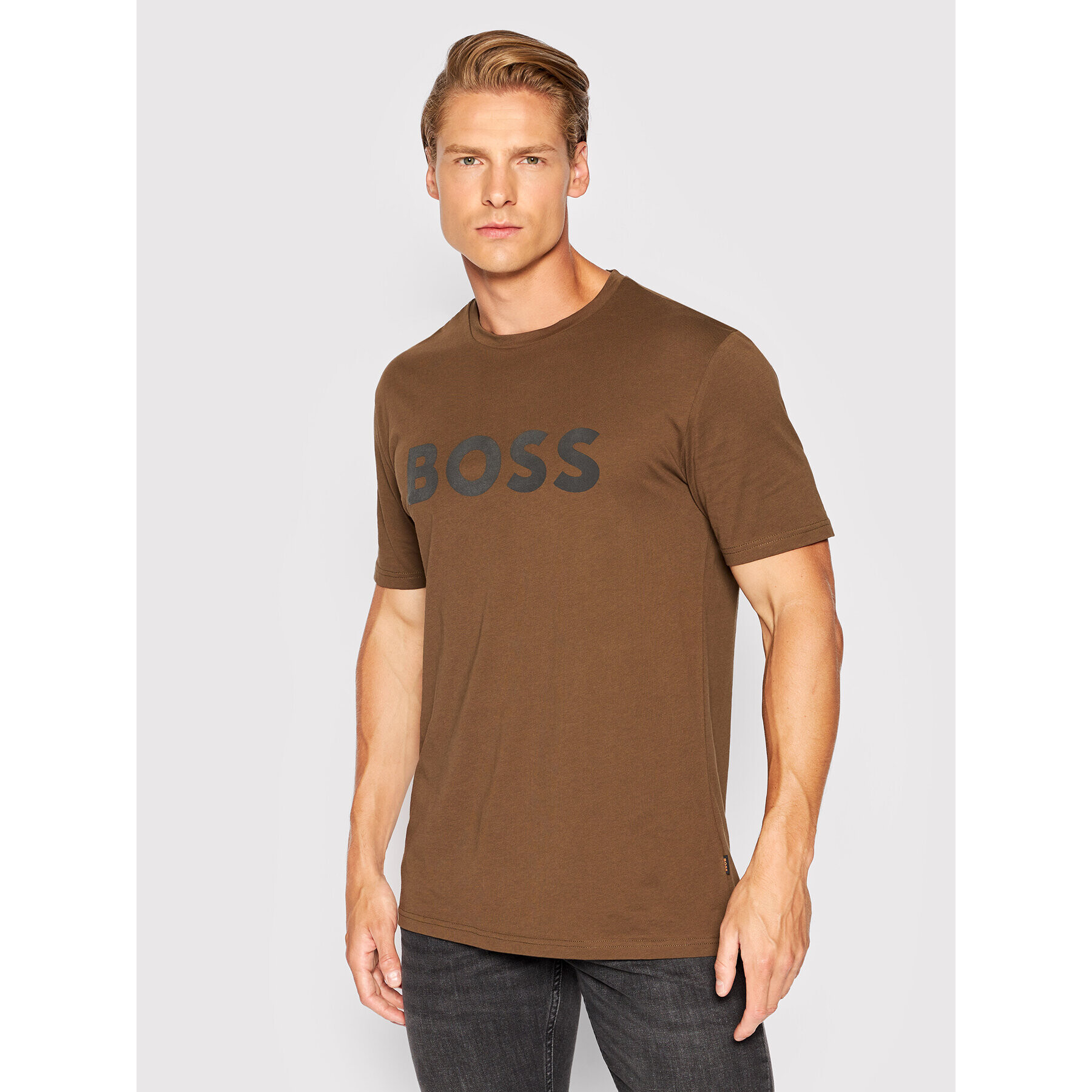 Boss Тишърт Thinking 1 50481923 Кафяв Regular Fit - Pepit.bg