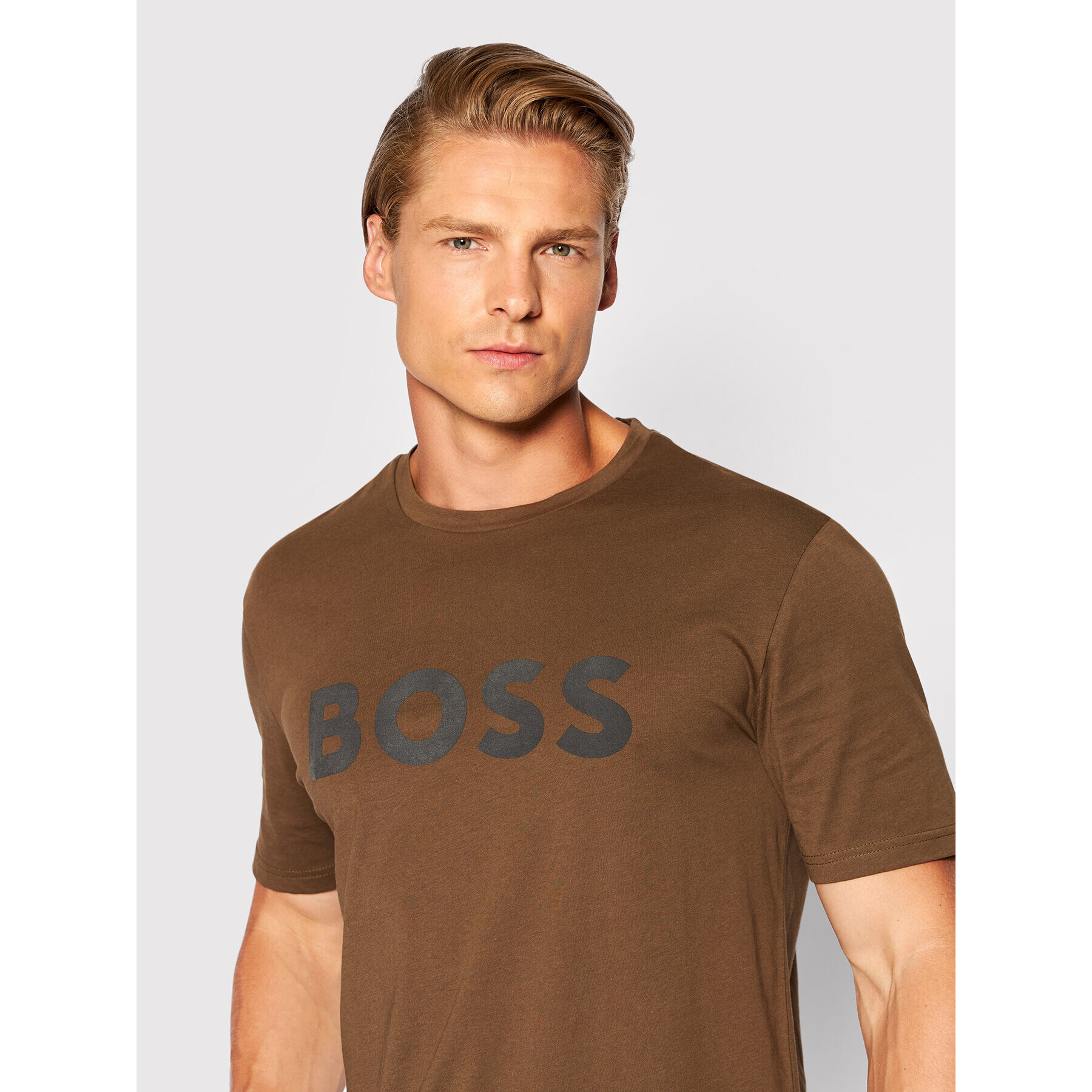 Boss Тишърт Thinking 1 50481923 Кафяв Regular Fit - Pepit.bg