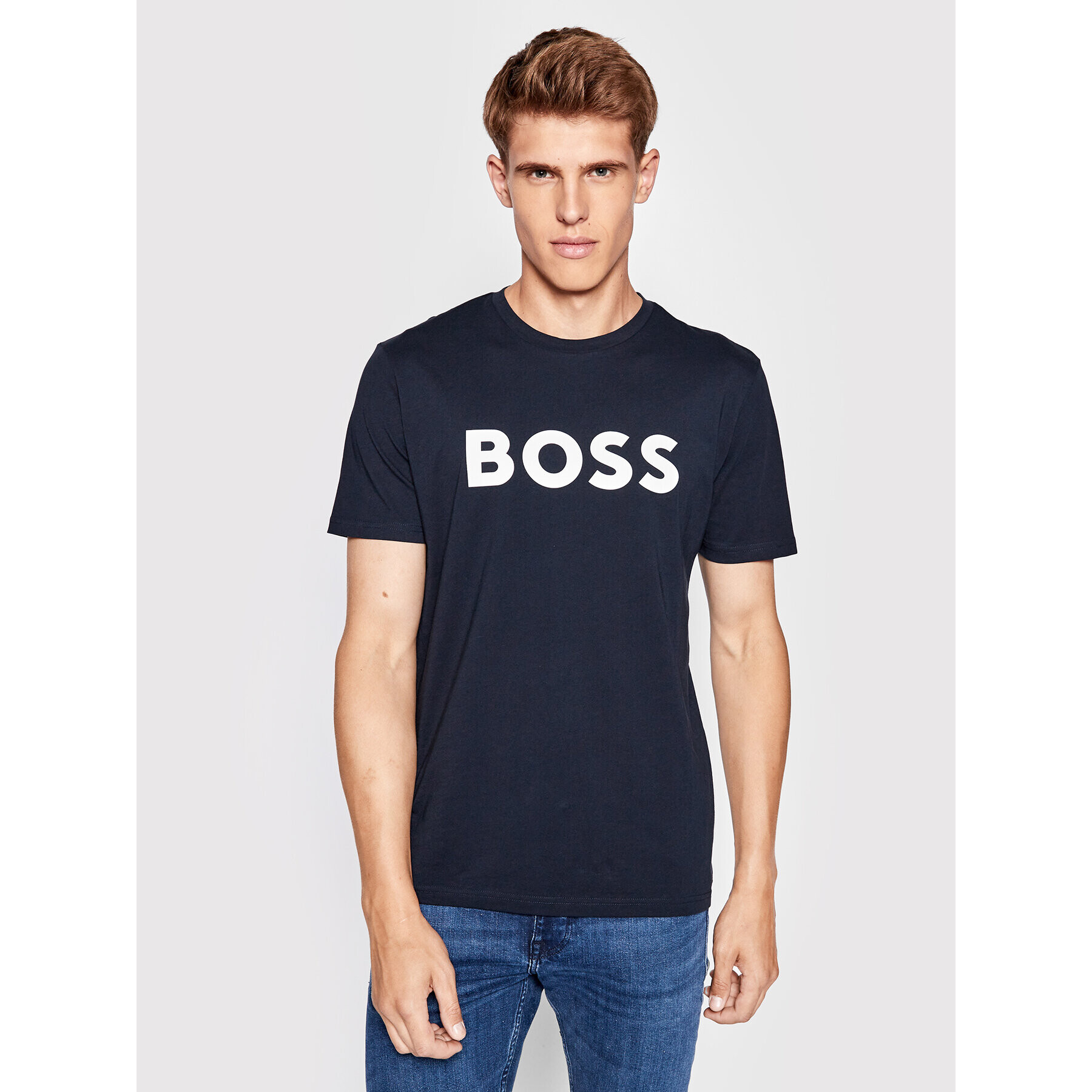 Boss Тишърт Thinking 1 50481923 Тъмносин Regular Fit - Pepit.bg