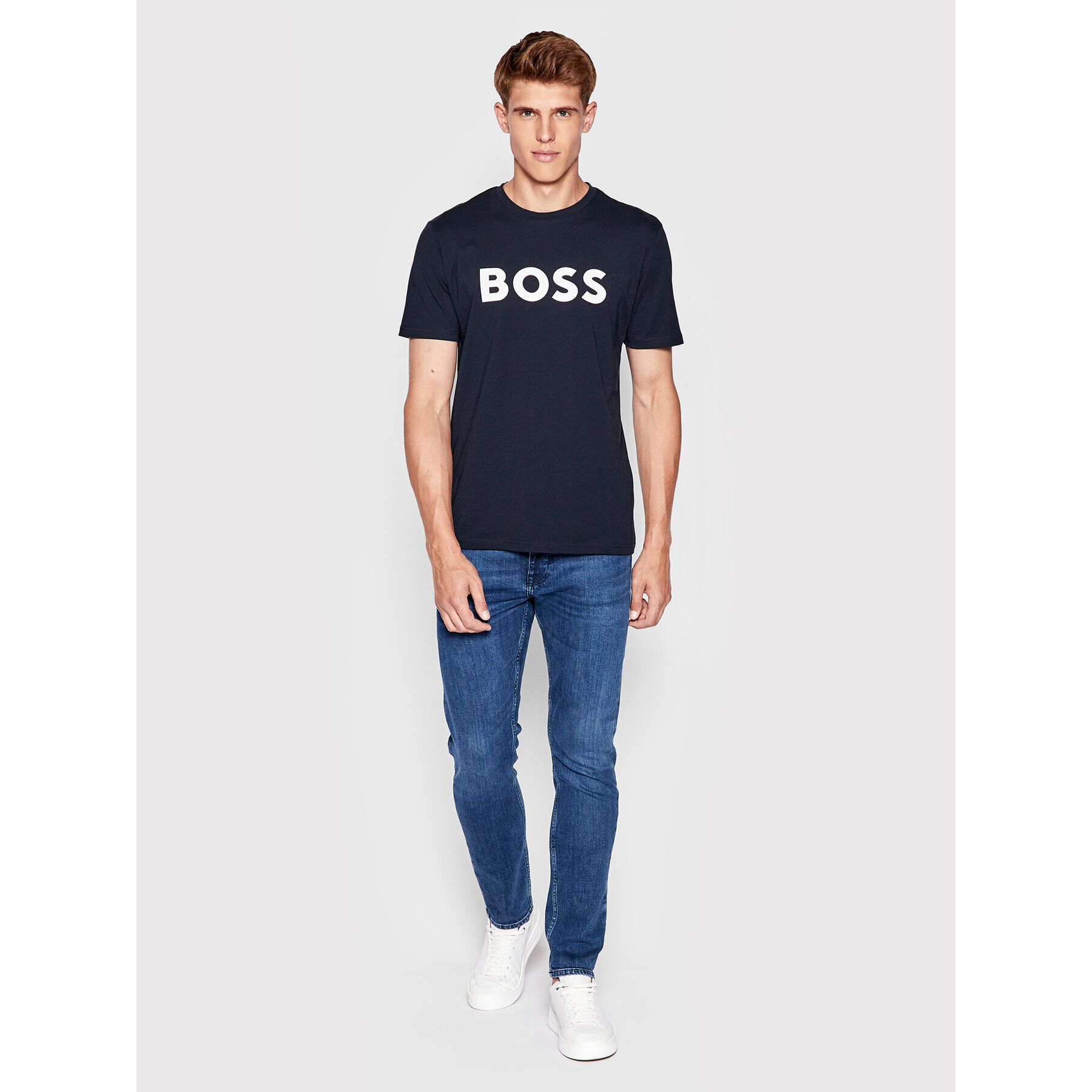 Boss Тишърт Thinking 1 50481923 Тъмносин Regular Fit - Pepit.bg