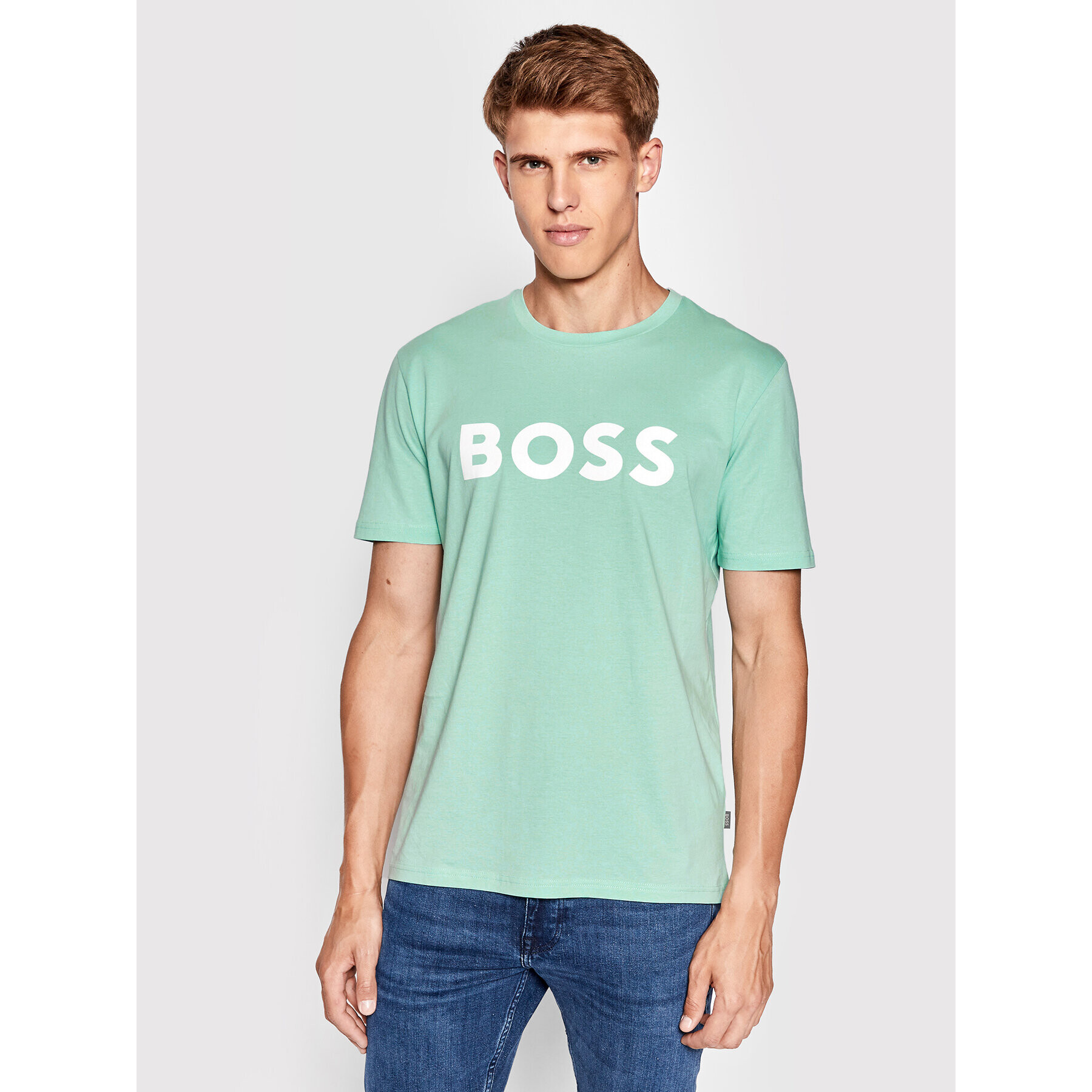 Boss Тишърт Thinking 1 50481923 Зелен Regular Fit - Pepit.bg