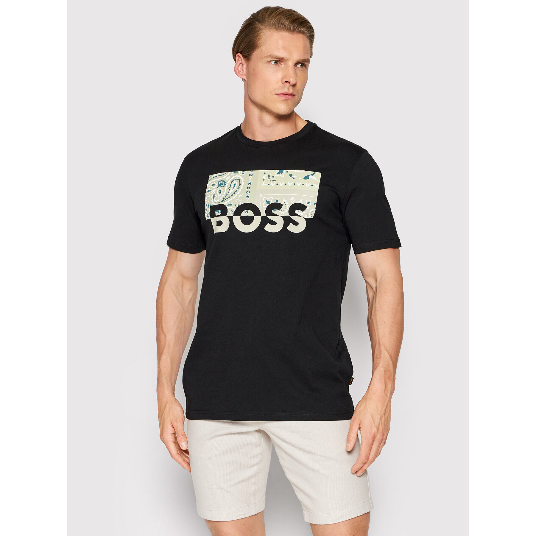 Boss Тишърт Thinking 3 50469663 Черен Regular Fit - Pepit.bg