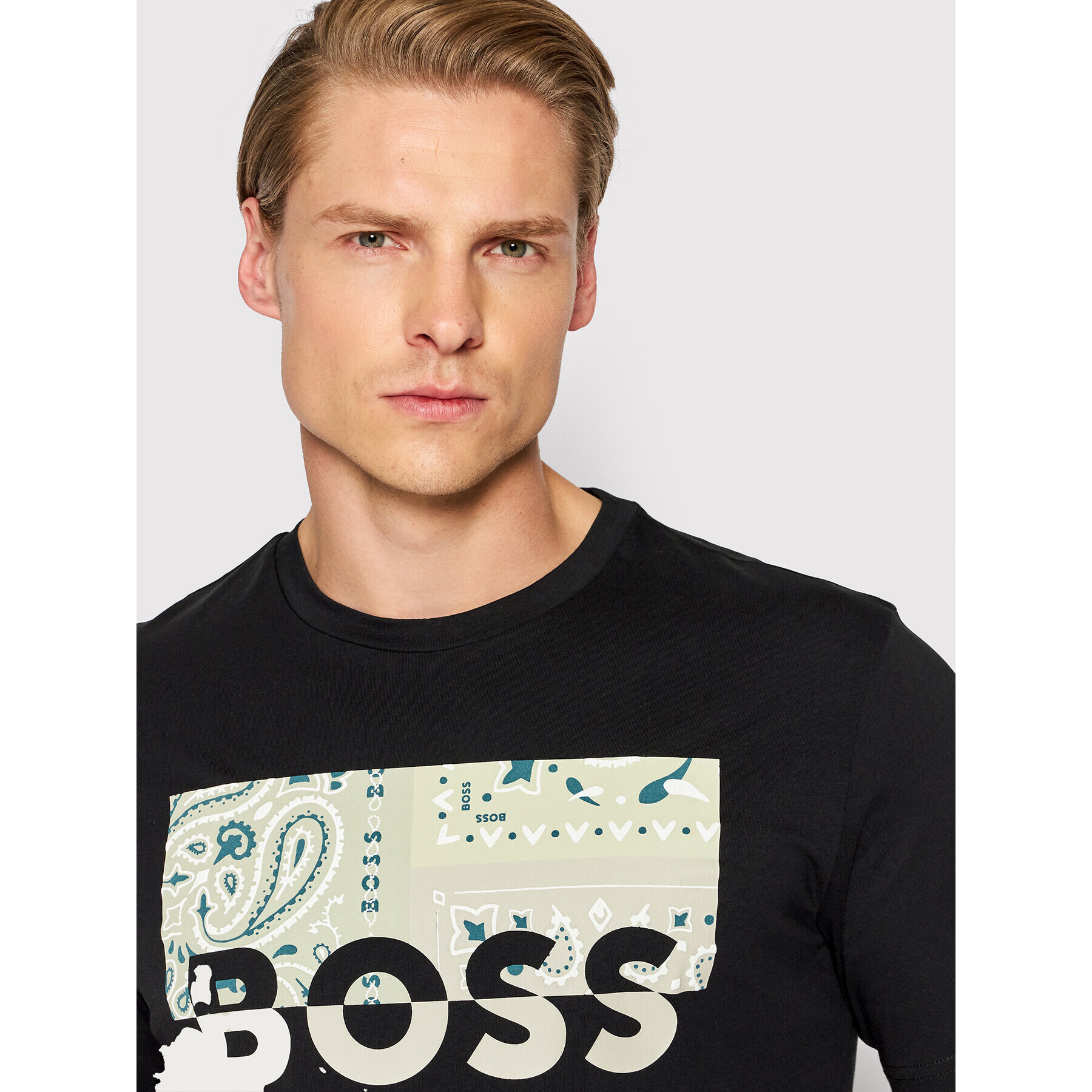 Boss Тишърт Thinking 3 50469663 Черен Regular Fit - Pepit.bg