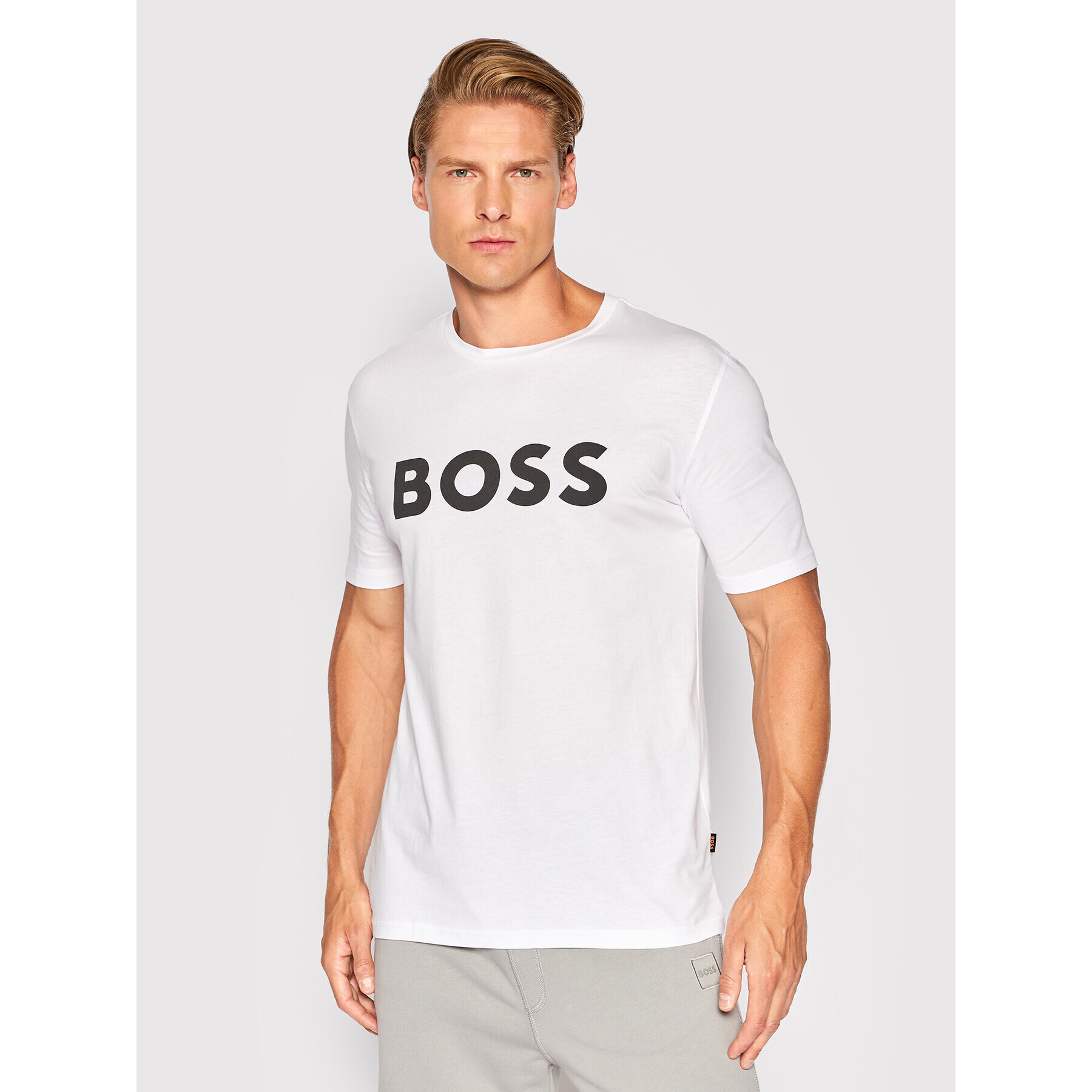 Boss Тишърт Thinking 50481923 Бял Regular Fit - Pepit.bg