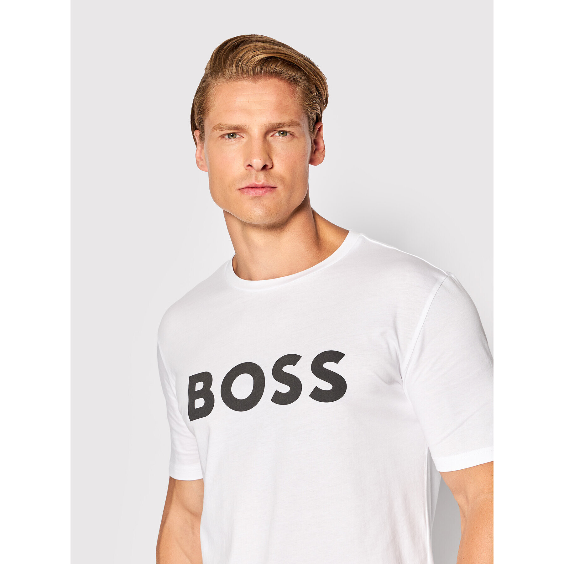 Boss Тишърт Thinking 50481923 Бял Regular Fit - Pepit.bg