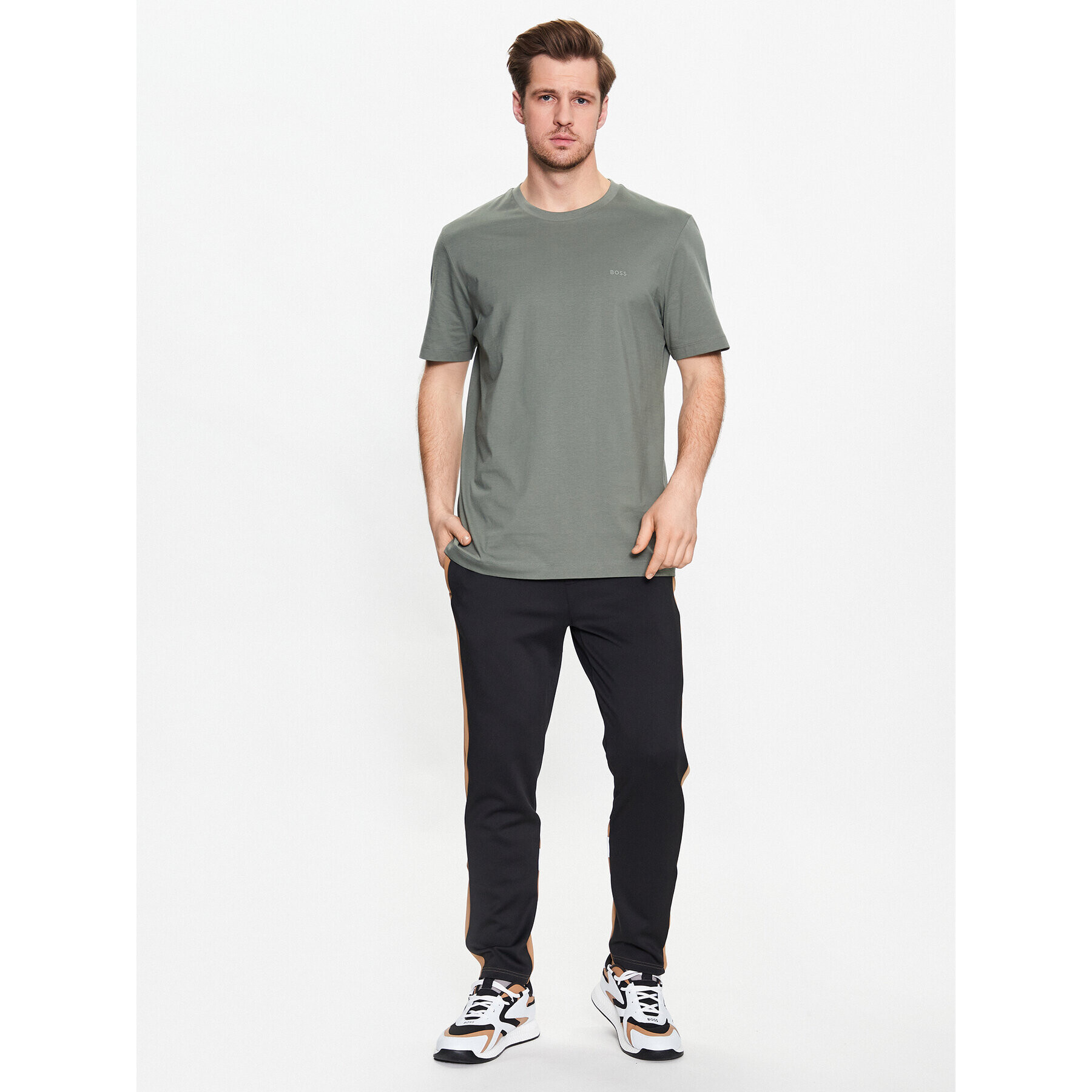 Boss Тишърт Thompson 01 50468347 Зелен Regular Fit - Pepit.bg