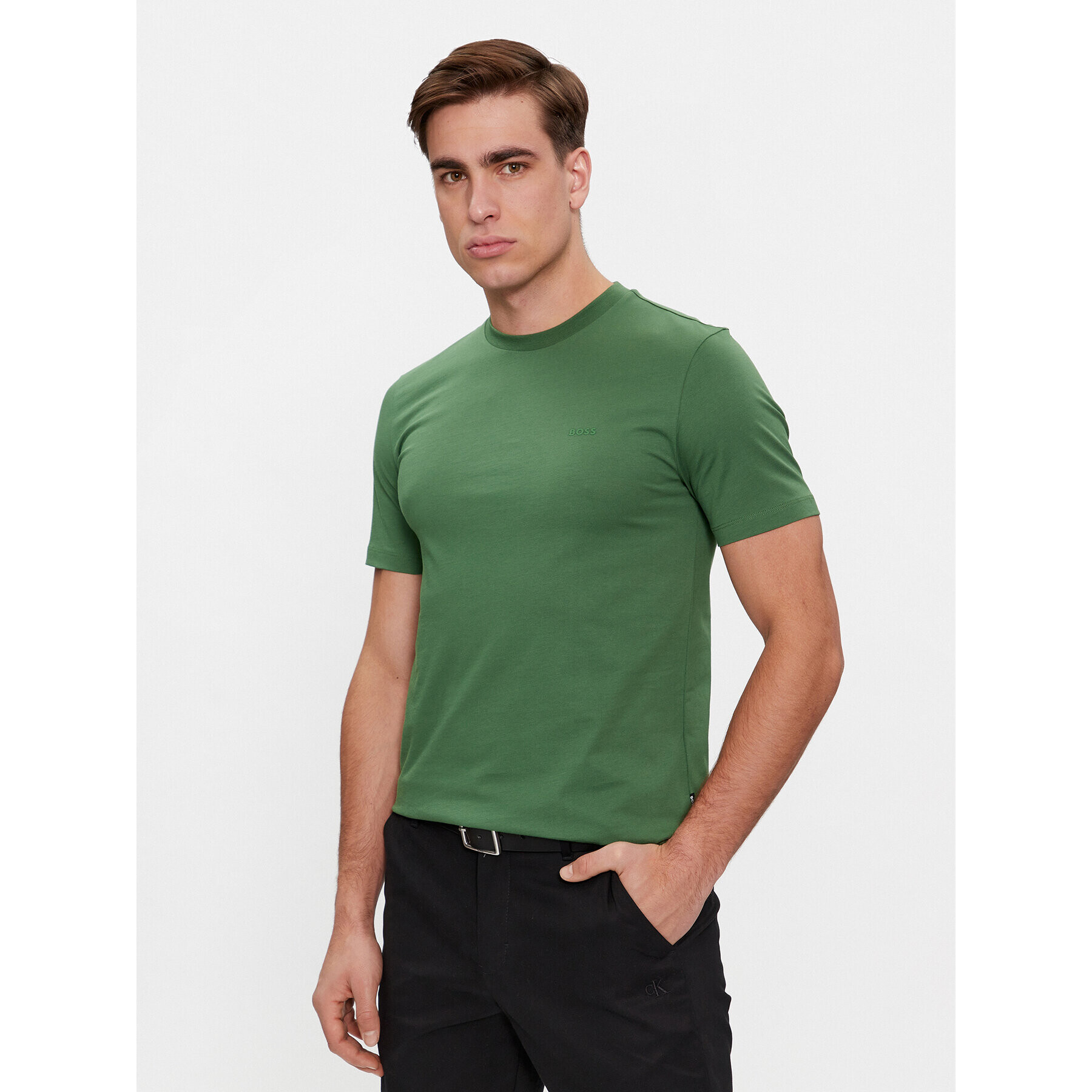 Boss Тишърт Thompson 01 50468347 Зелен Regular Fit - Pepit.bg