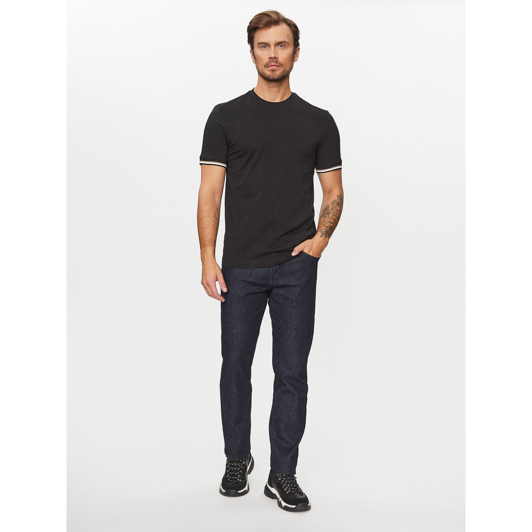 Boss Тишърт Thompson 04 50501097 Черен Regular Fit - Pepit.bg
