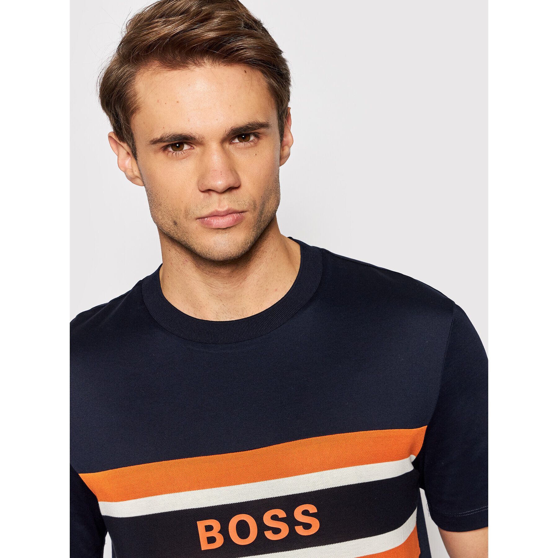 Boss Тишърт Tiburt 123 50453284 Тъмносин Regular Fit - Pepit.bg