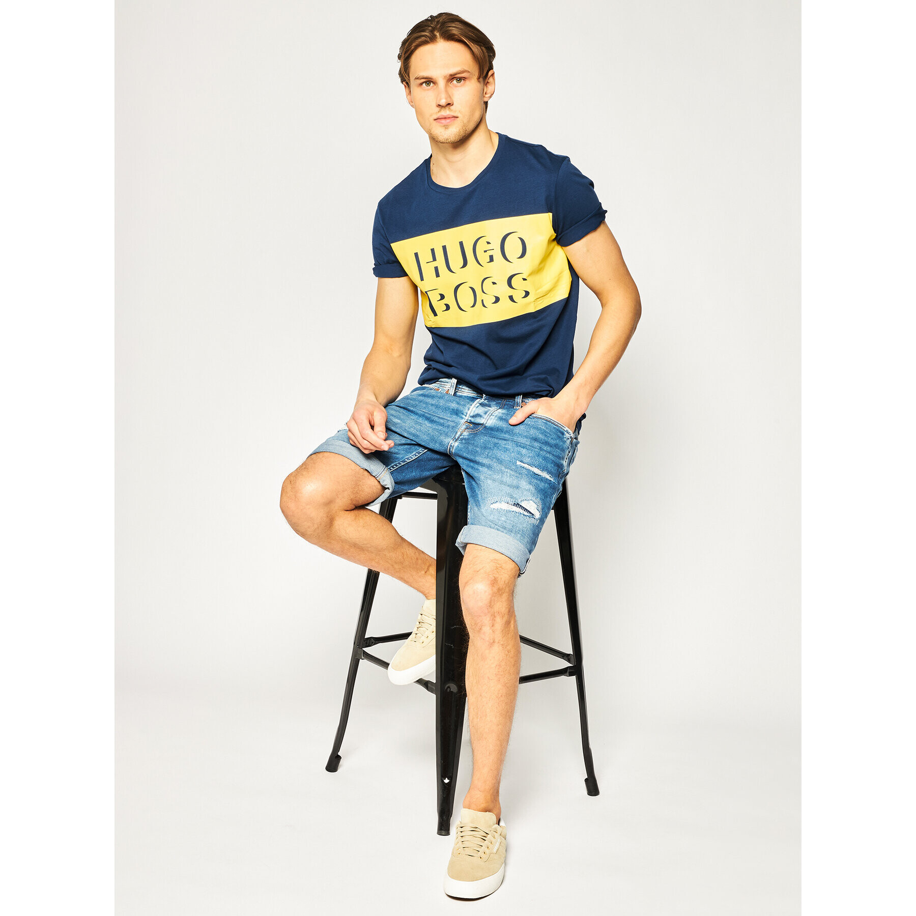 Boss Тишърт Tiburt 162 50426064 Тъмносин Regular Fit - Pepit.bg