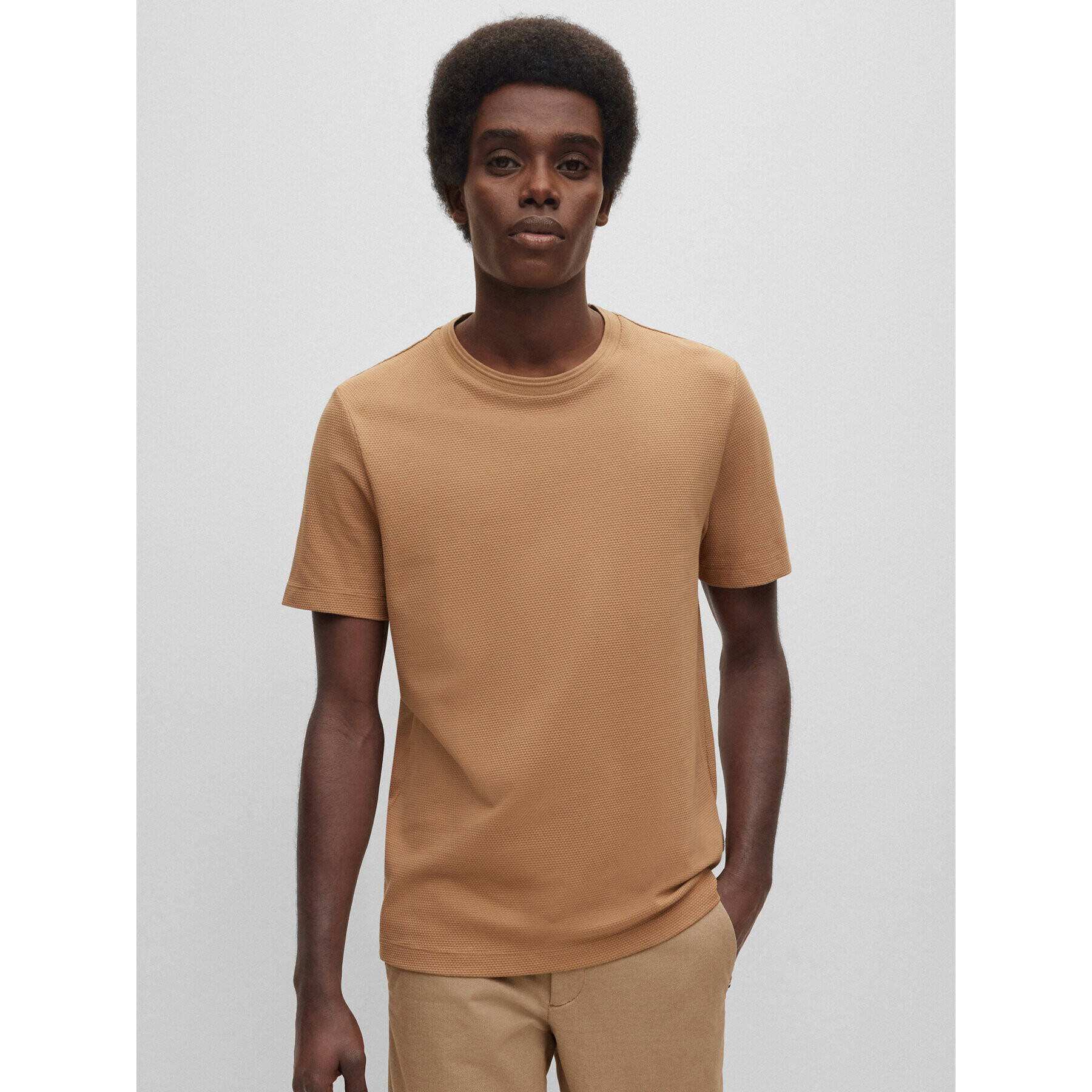 Boss Тишърт Tiburt 240 50452680 Бежов Regular Fit - Pepit.bg