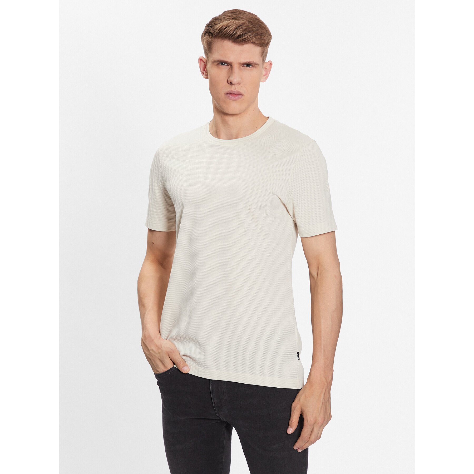 Boss Тишърт Tiburt 240 50452680 Бял Regular Fit - Pepit.bg
