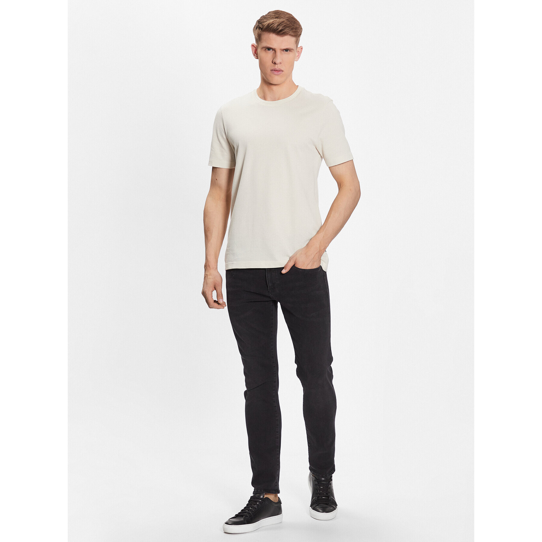 Boss Тишърт Tiburt 240 50452680 Бял Regular Fit - Pepit.bg