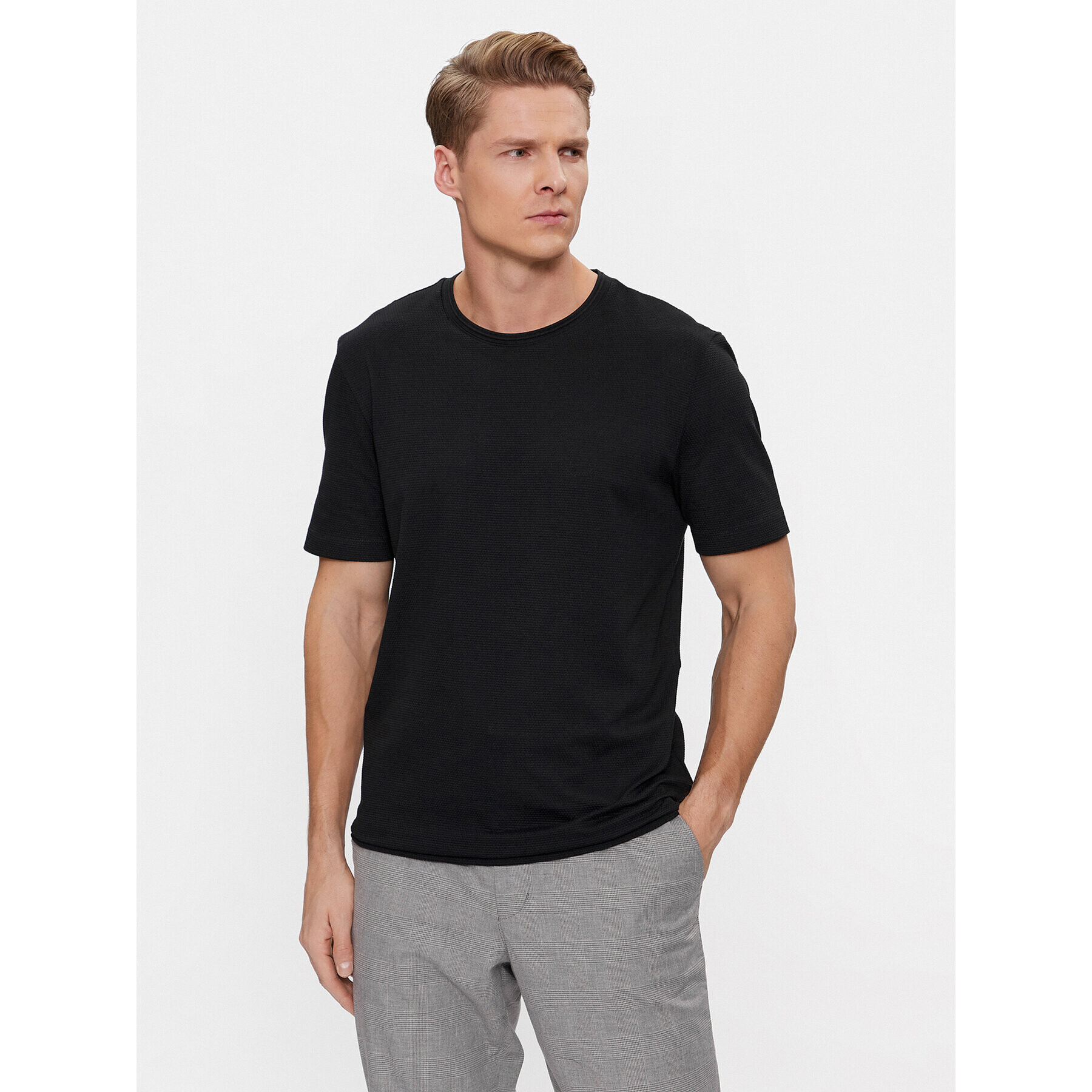 Boss Тишърт Tiburt 240 50452680 Черен Regular Fit - Pepit.bg