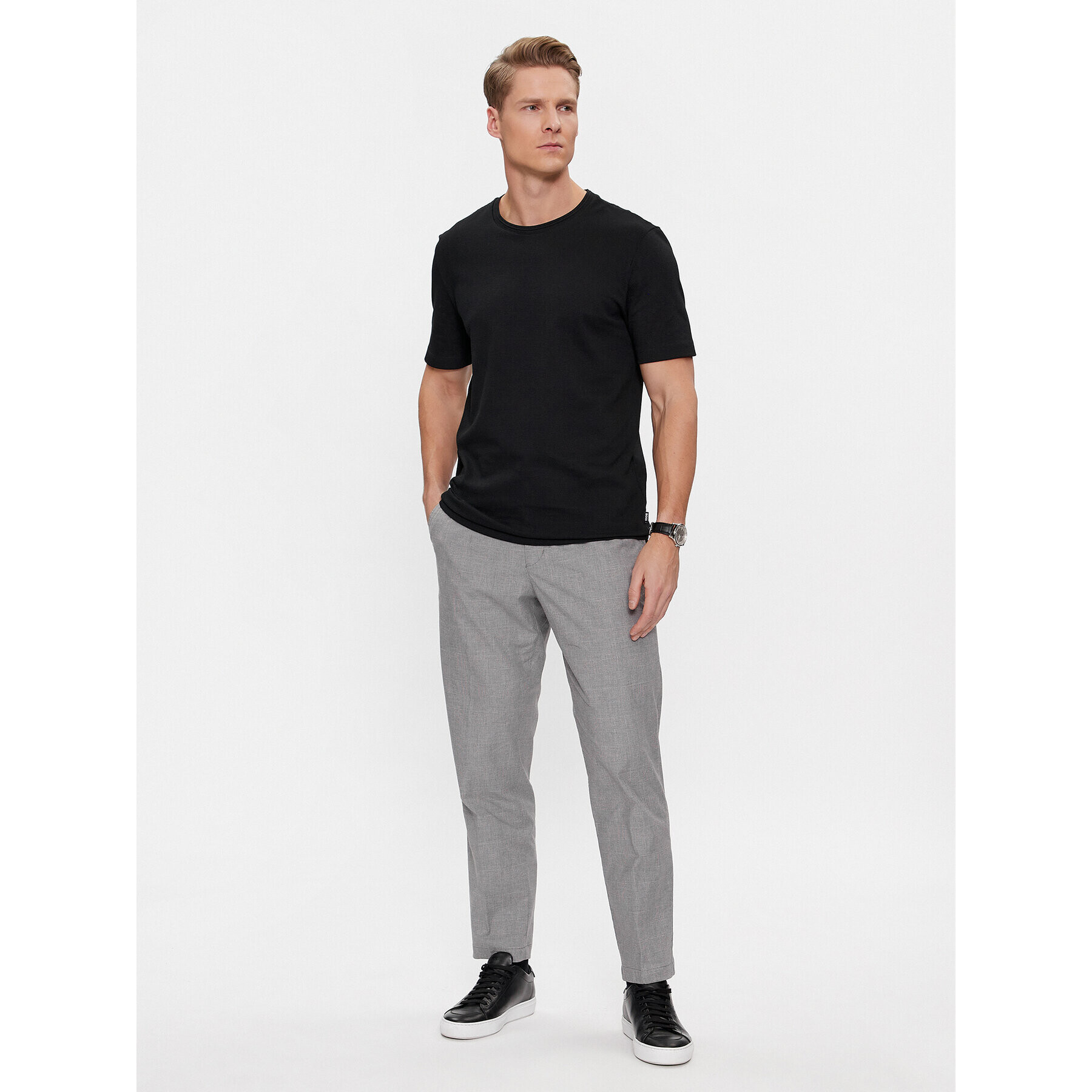 Boss Тишърт Tiburt 240 50452680 Черен Regular Fit - Pepit.bg