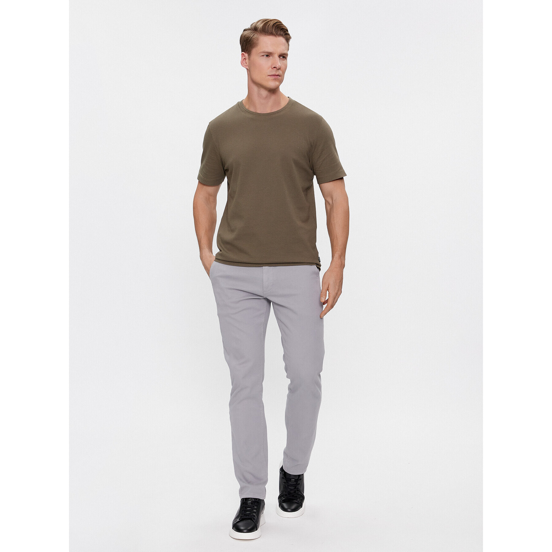 Boss Тишърт Tiburt 240 50452680 Каки Regular Fit - Pepit.bg