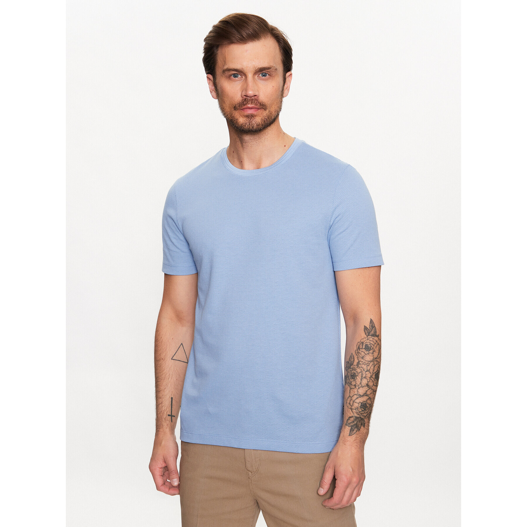 Boss Тишърт Tiburt 240 50452680 Син Regular Fit - Pepit.bg