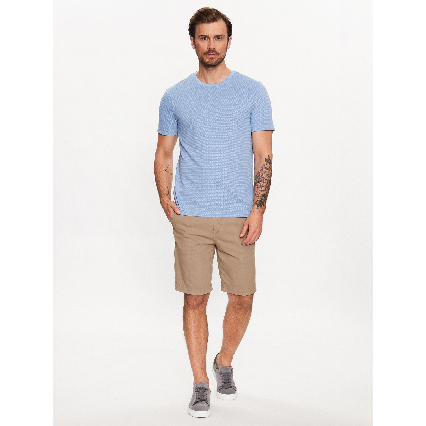 Boss Тишърт Tiburt 240 50452680 Син Regular Fit - Pepit.bg
