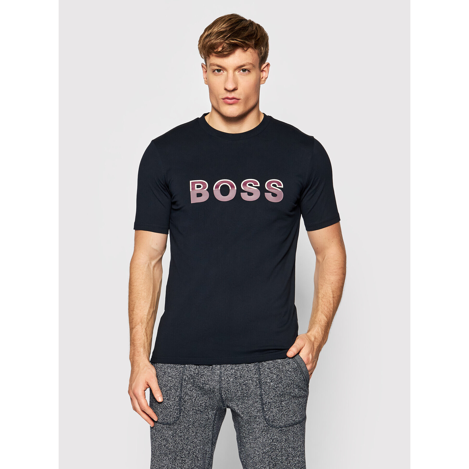 Boss Тишърт Tiburt 256 50458117 Тъмносин Regular Fit - Pepit.bg