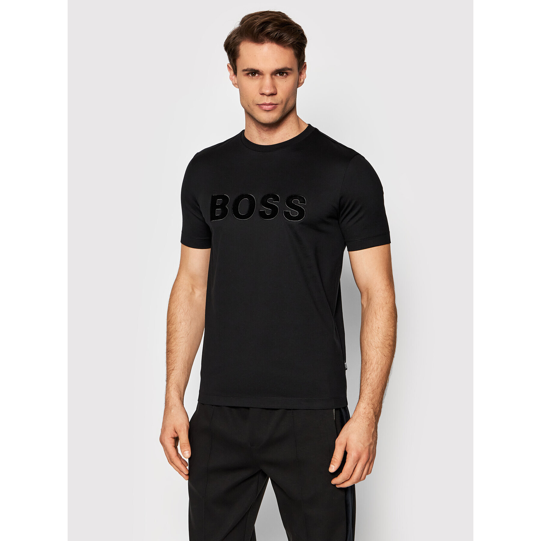 Boss Тишърт Tiburt 264 50462613 Черен Regular Fit - Pepit.bg