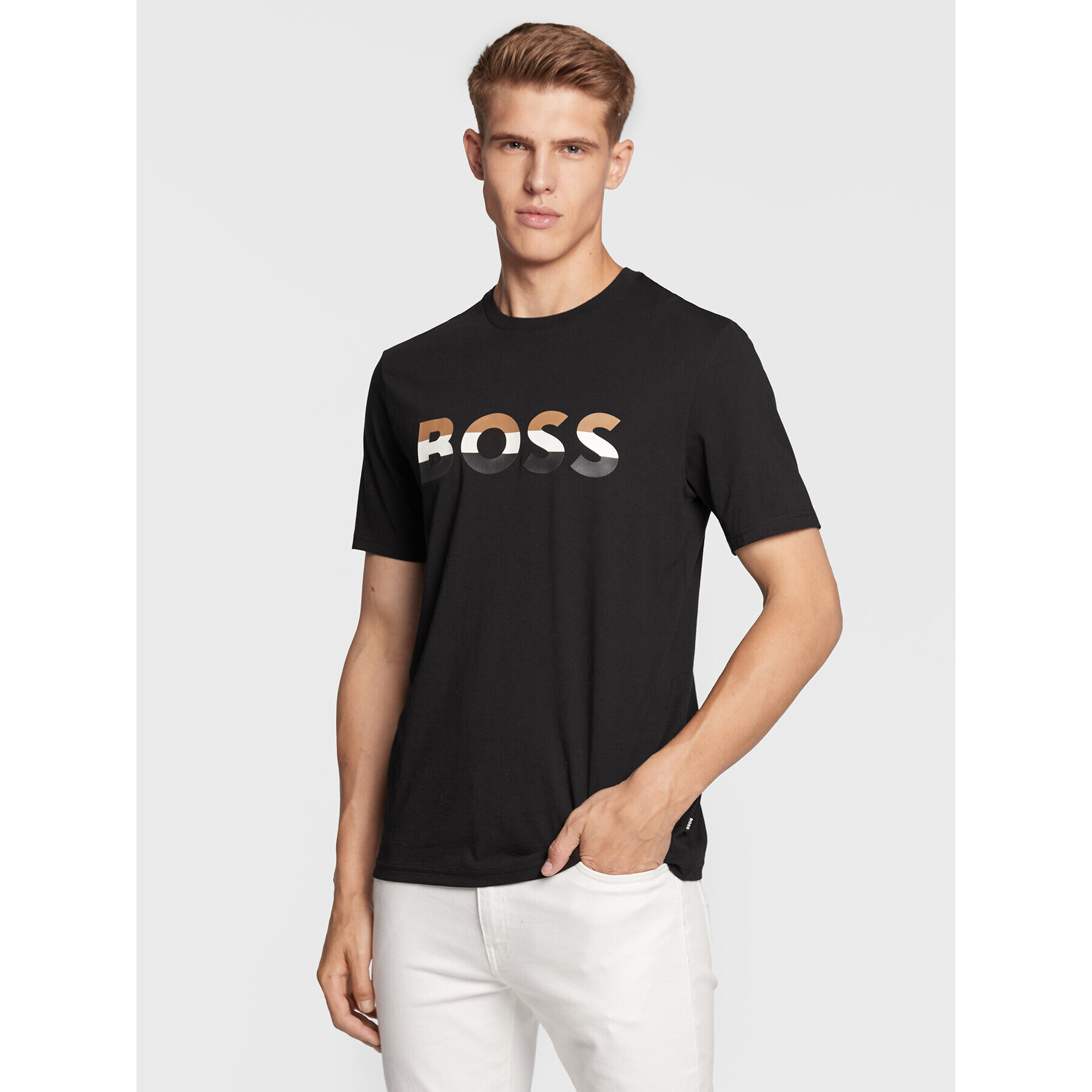 Boss Тишърт Tiburt 272 50467075 Черен Regular Fit - Pepit.bg