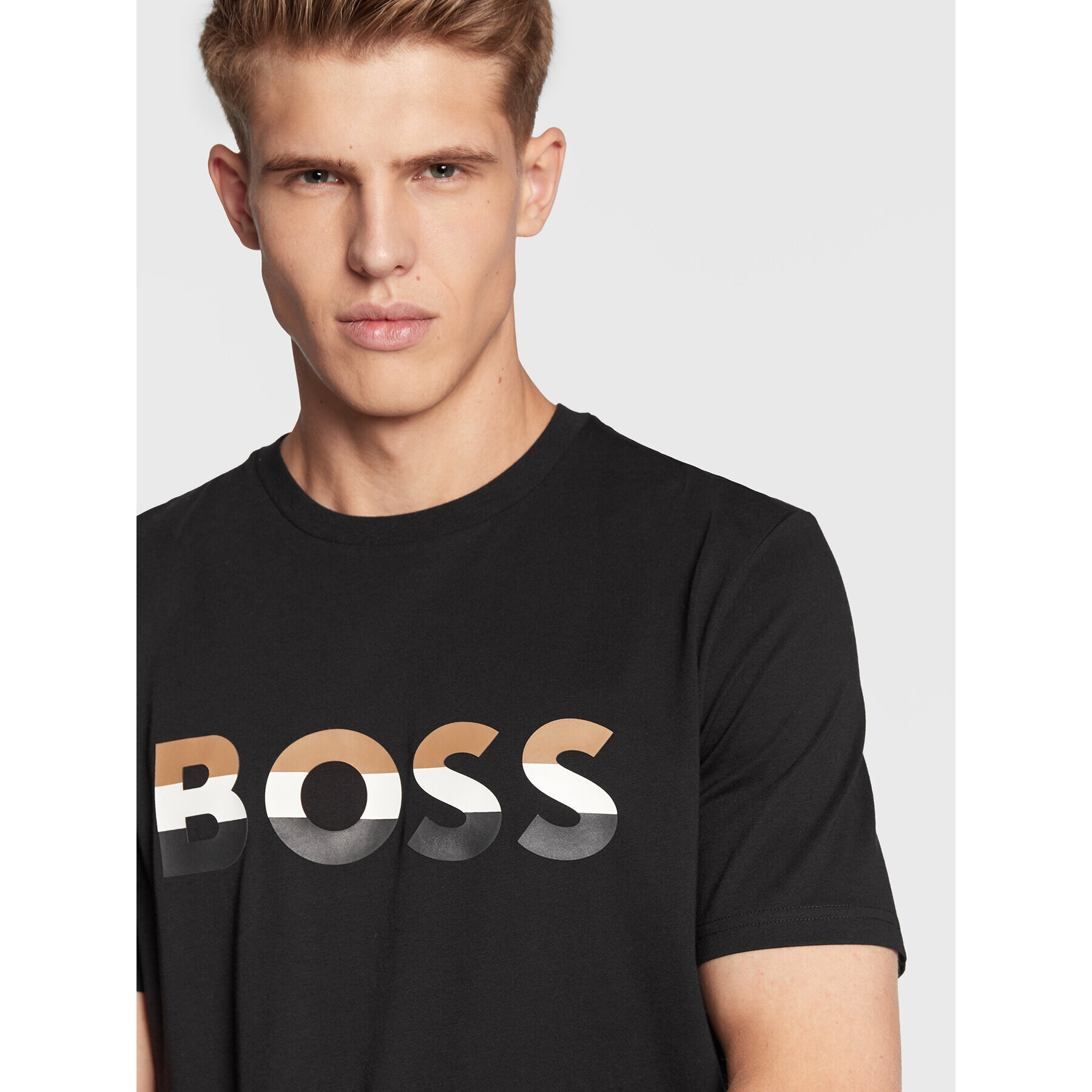 Boss Тишърт Tiburt 272 50467075 Черен Regular Fit - Pepit.bg