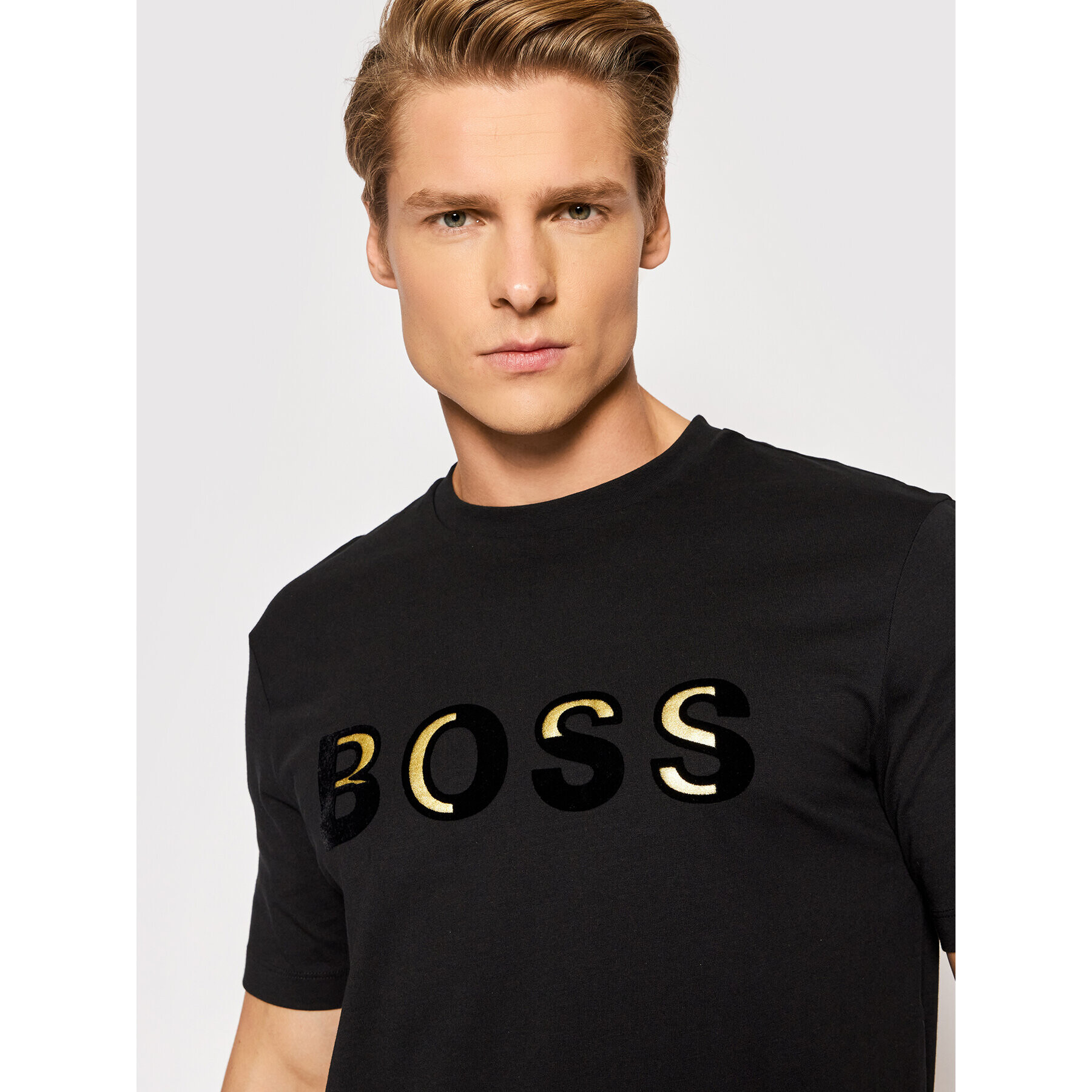 Boss Тишърт Tiburt 273 50462724 Черен Regular Fit - Pepit.bg