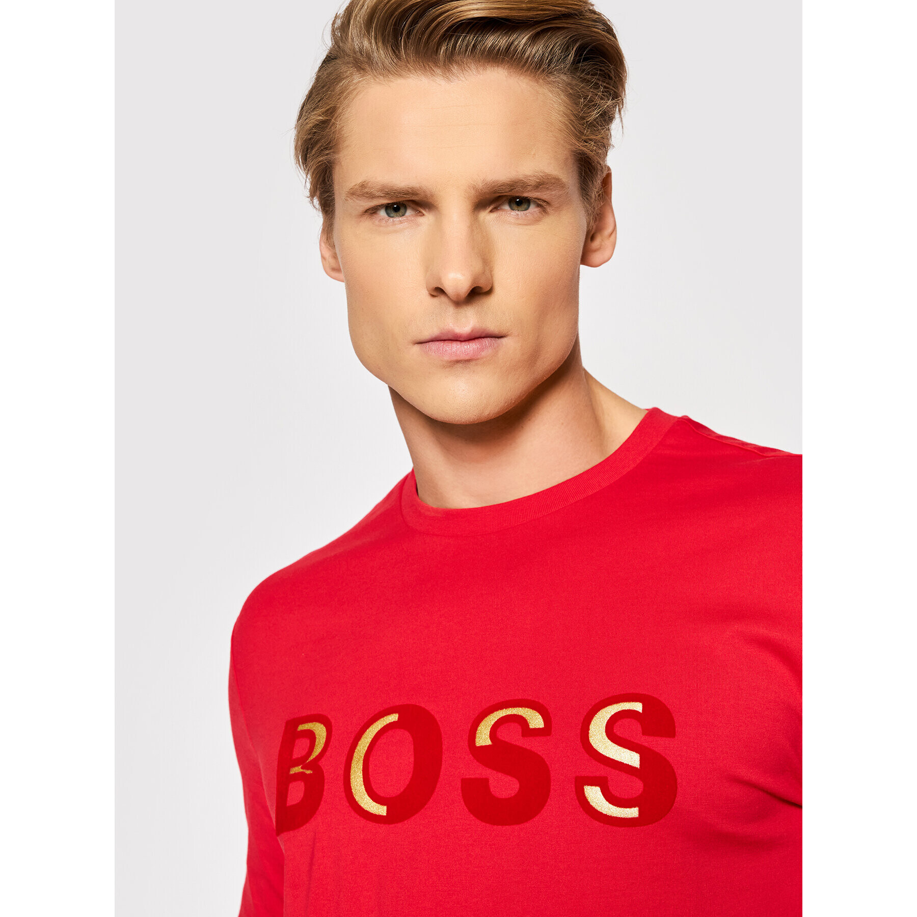 Boss Тишърт Tiburt 273_LNY 50462724 Червен Regular Fit - Pepit.bg