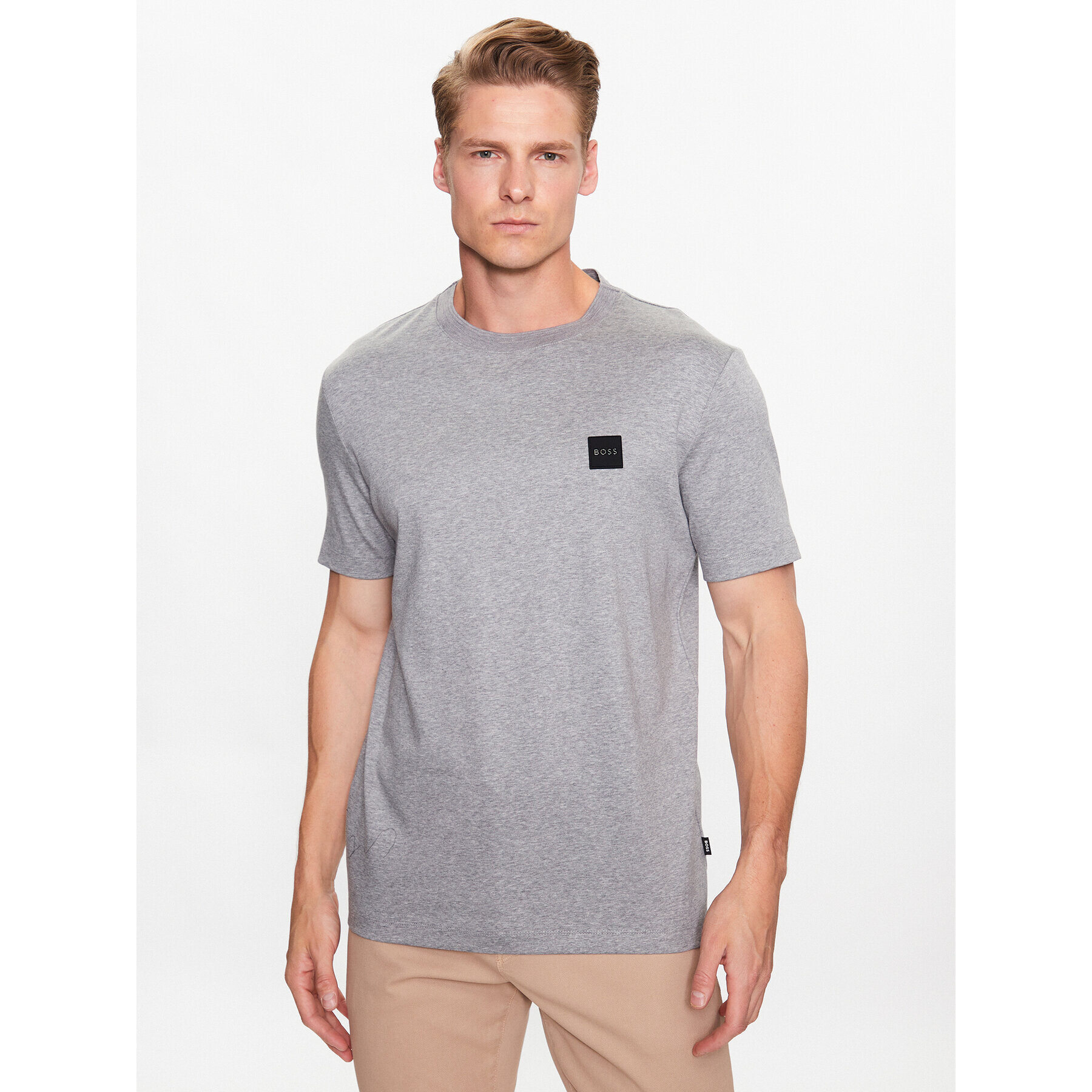 Boss Тишърт Tiburt 278 50485158 Сив Regular Fit - Pepit.bg