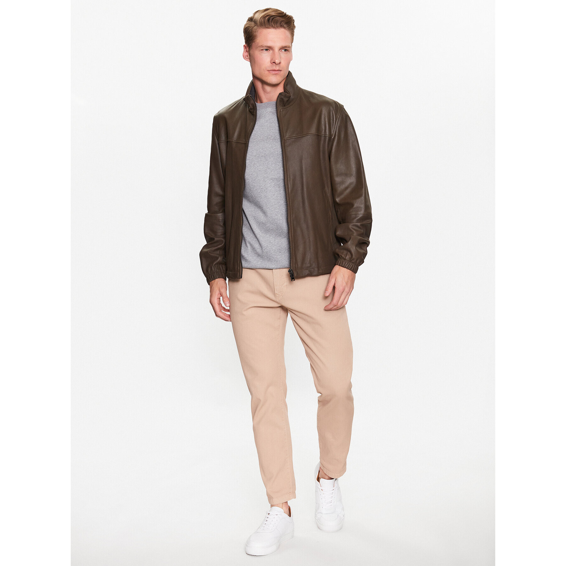 Boss Тишърт Tiburt 278 50485158 Сив Regular Fit - Pepit.bg
