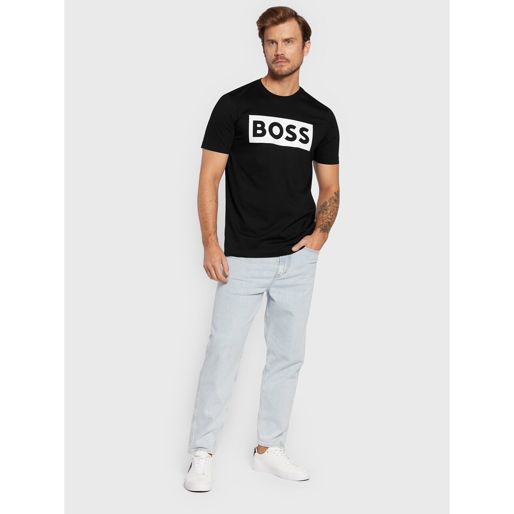 Boss Тишърт Tiburt 292 50471696 Черен Regular Fit - Pepit.bg