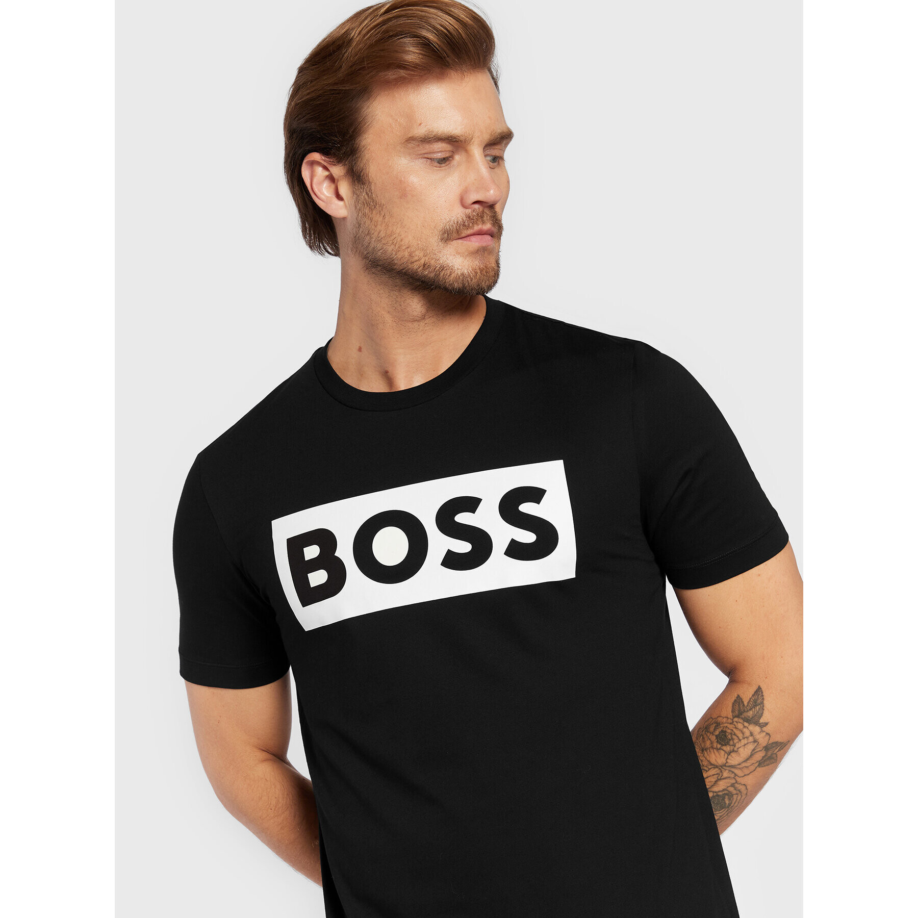 Boss Тишърт Tiburt 292 50471696 Черен Regular Fit - Pepit.bg